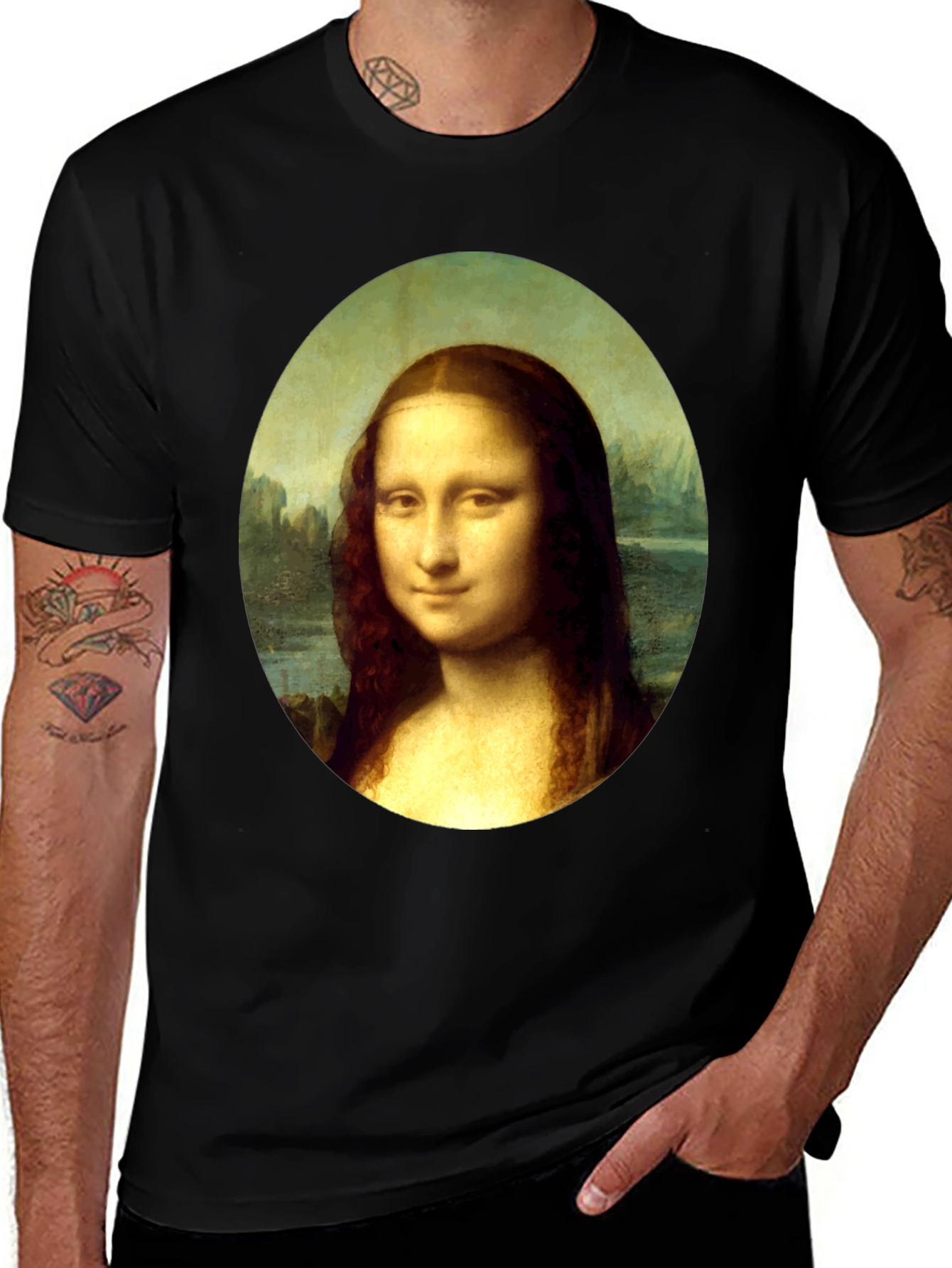 Mona Lisa Graphic T-Shirt - Black