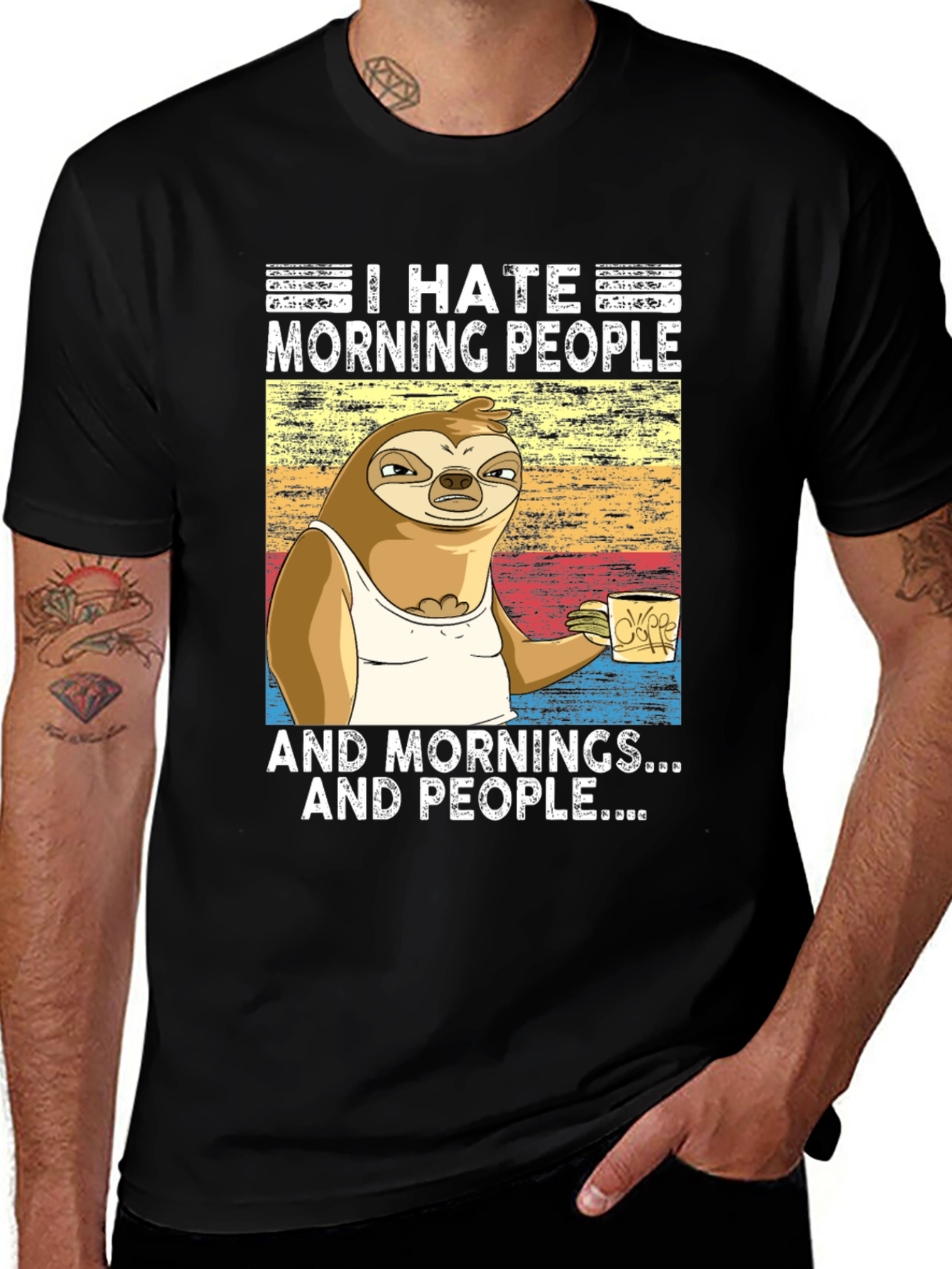 I Hate Morning People Sloth Graphic Tee