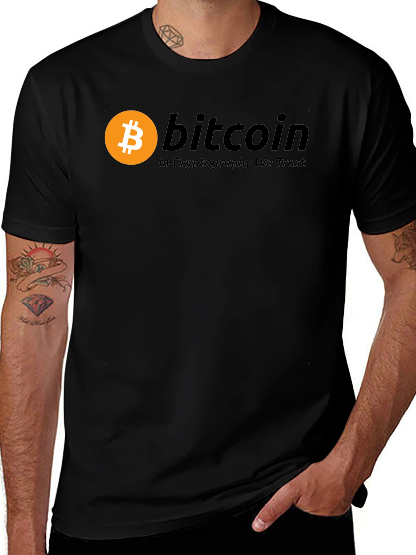 Variant 10 of Bitcoin Crypto T-Shirt - In Cryptography We Trust