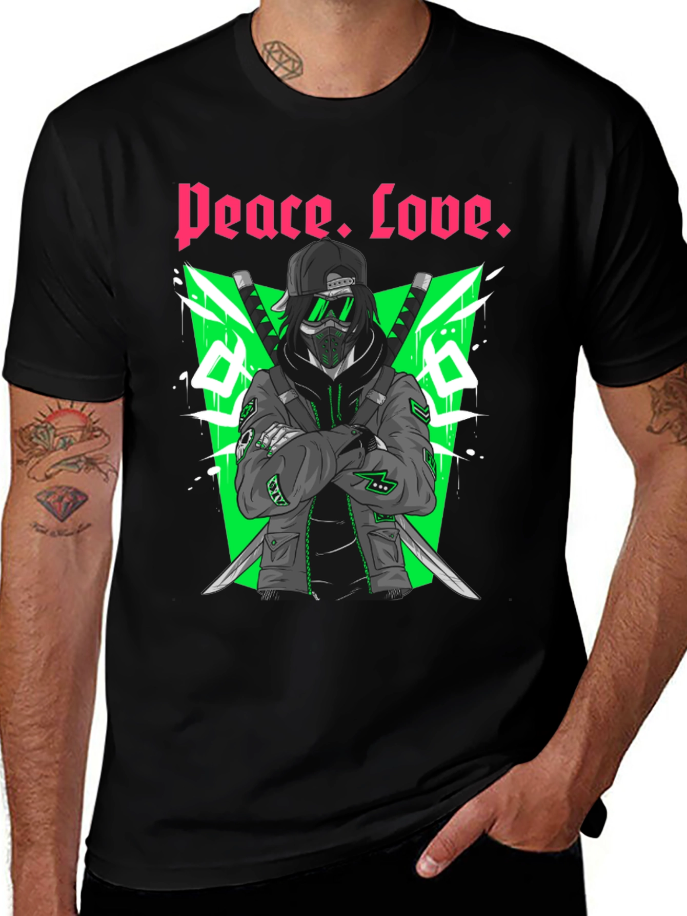 Variant 10 of Peace. Love. Graphic Tee - Streetwear Style