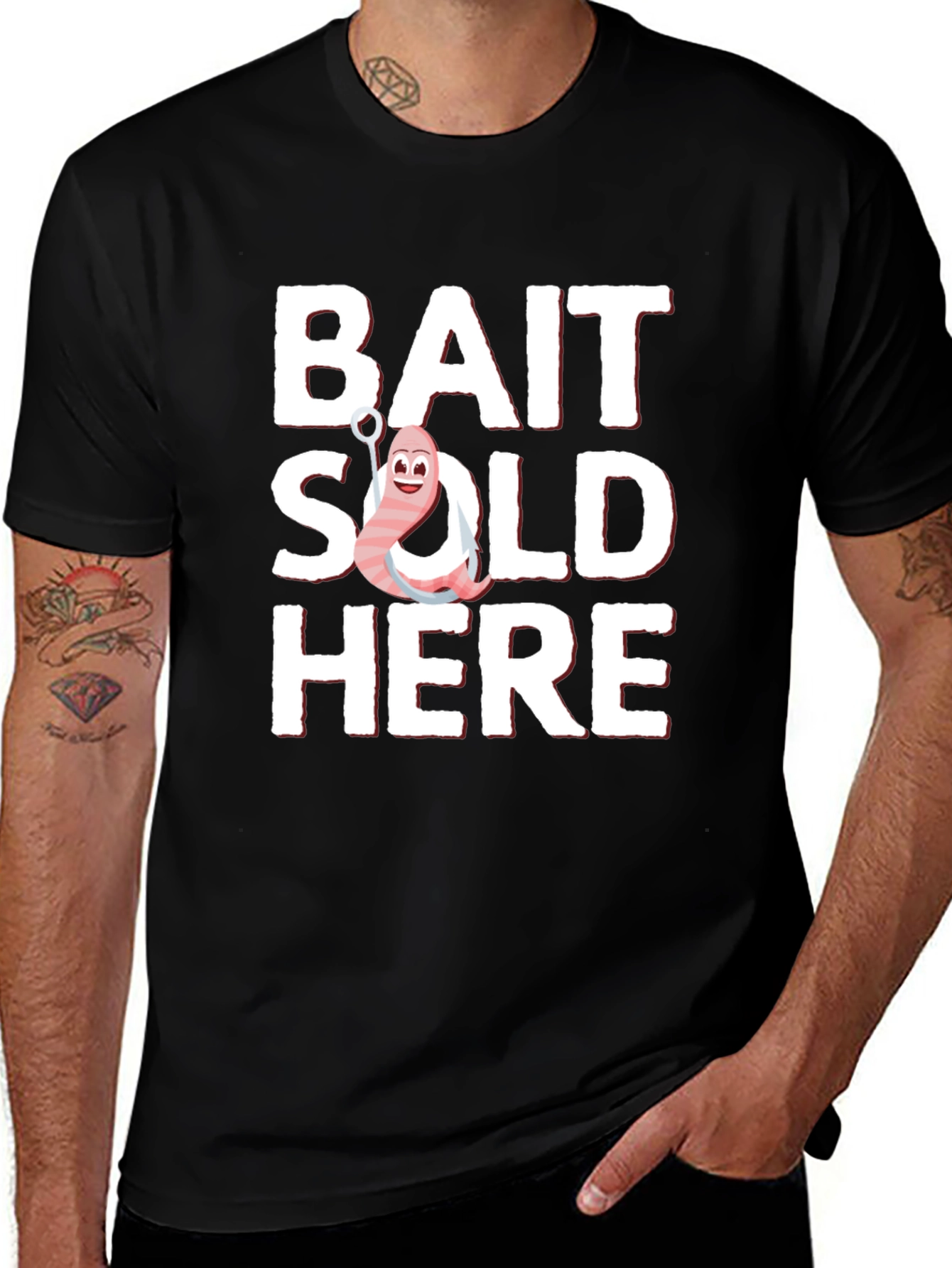 Variant 3 of Bait Sold Here Graphic T-Shirt - Fishing Humor