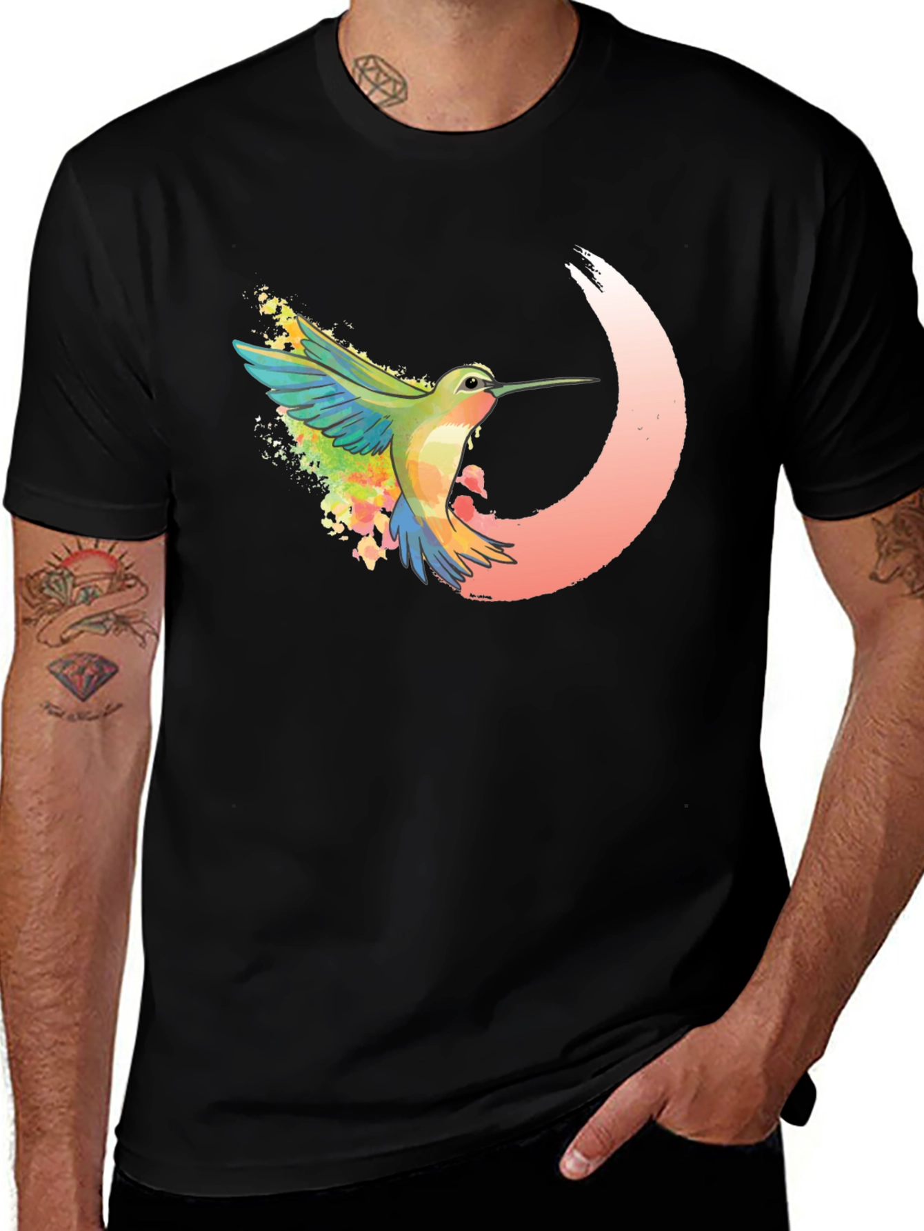 Variant 30 of Hummingbird Graphic Tee - Artistic Design