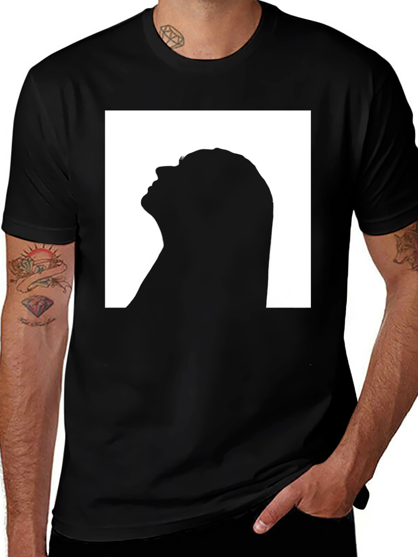 Variant 11 of Silhouette Graphic Print Black T-Shirt