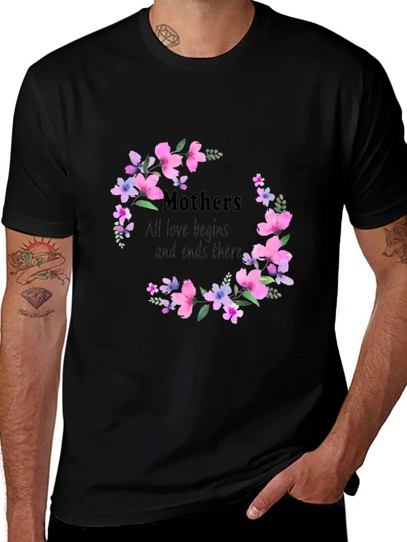 Variant 6 of Floral Mothers Day T-Shirt - All Love Begins