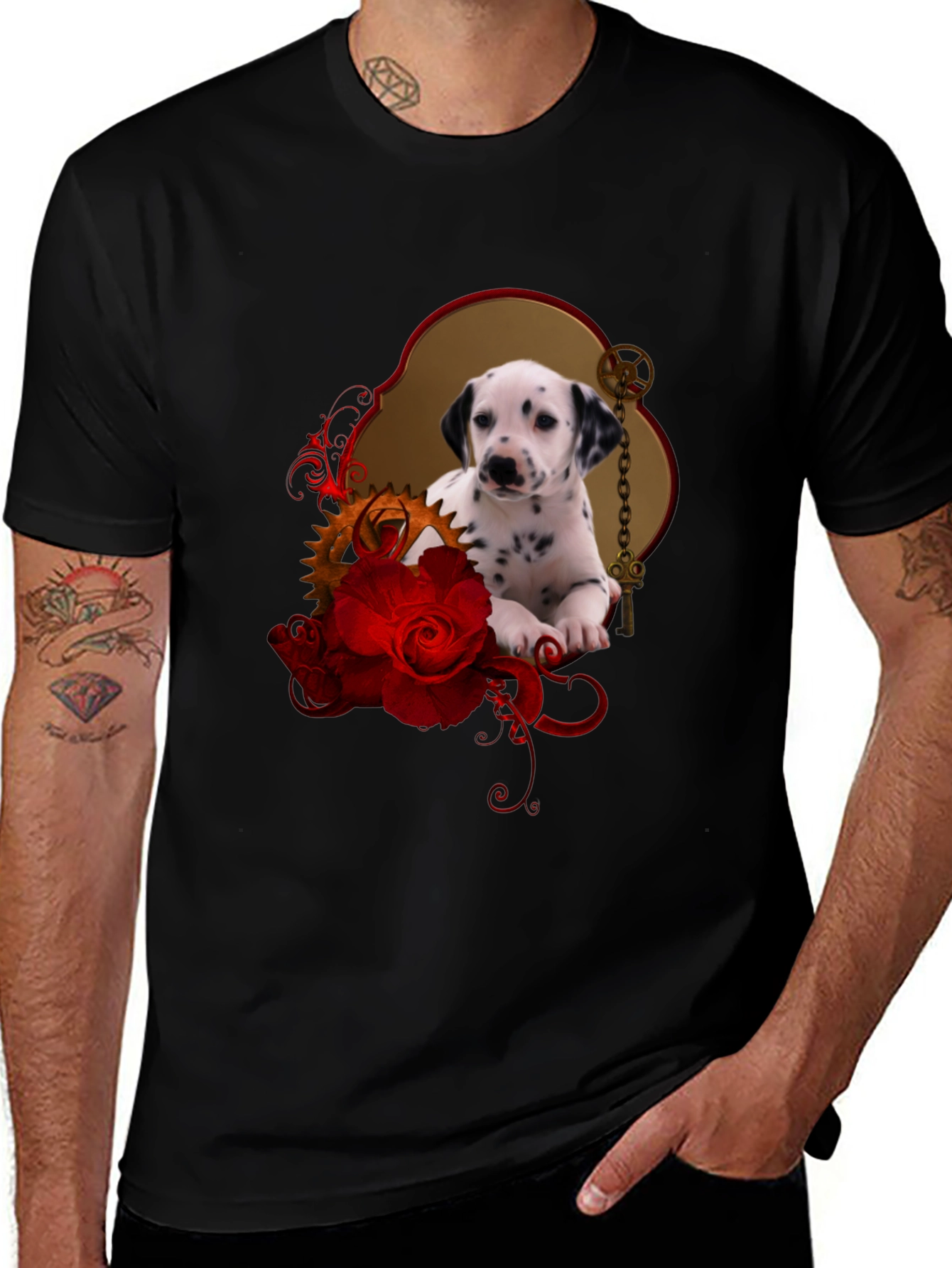 Dalmatian Puppy & Roses T-Shirt