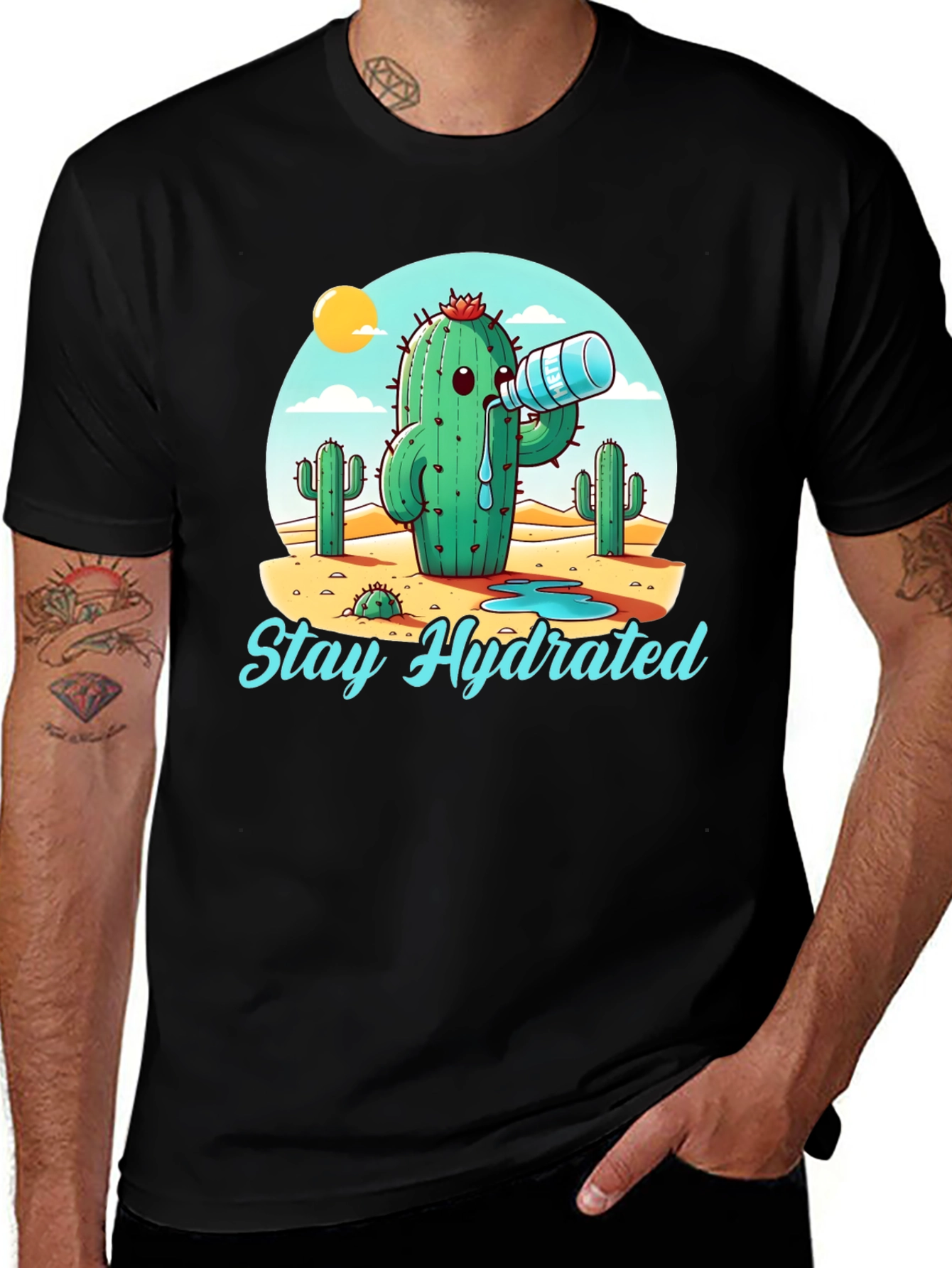 Variant 19 of Stay Hydrated Cactus Graphic T-Shirt