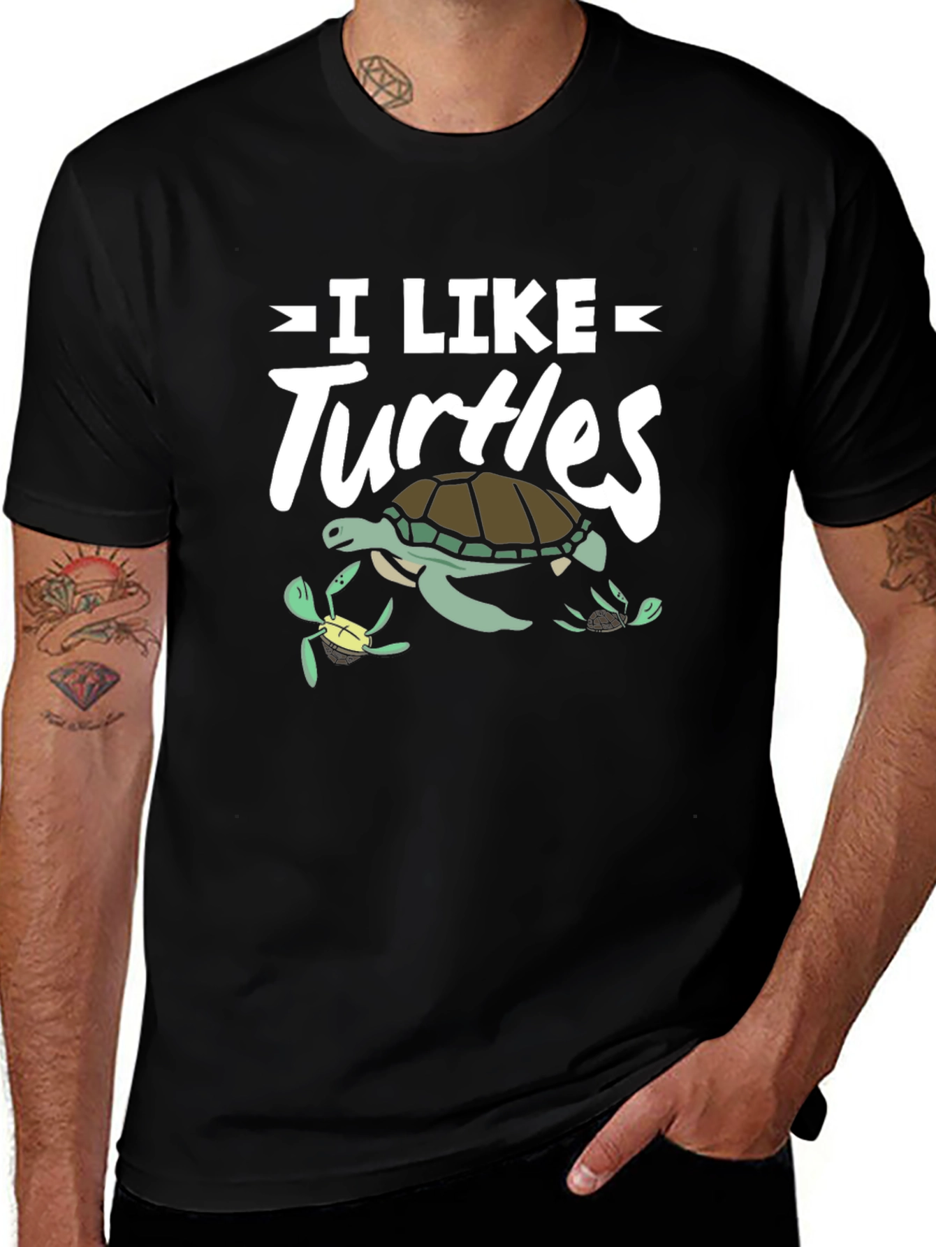Variant 29 of I Like Turtles T-Shirt, Sea Turtle Graphic Tee