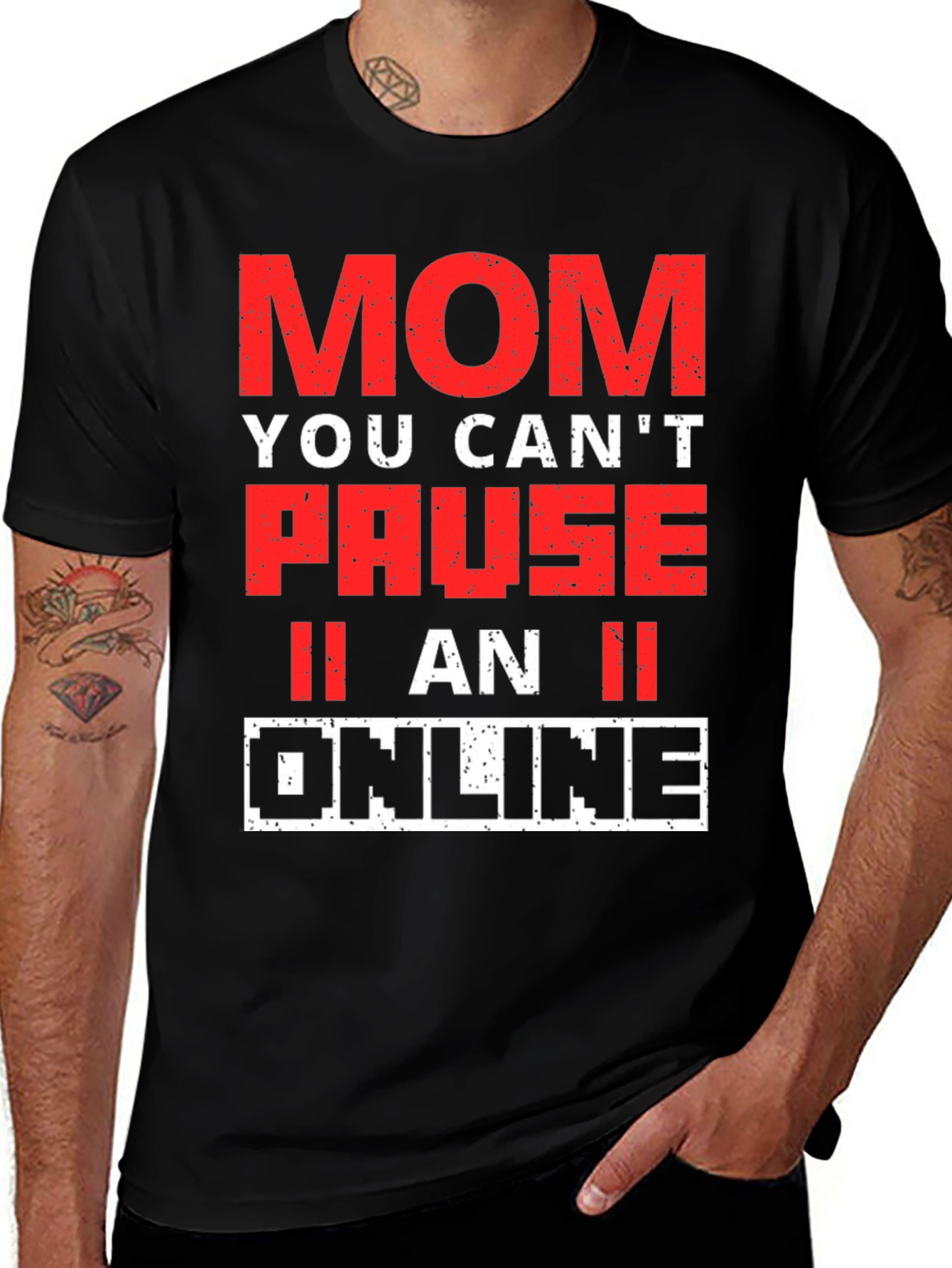 Variant 15 of Funny Gamer Mom T-Shirt - You Can't Pause Online