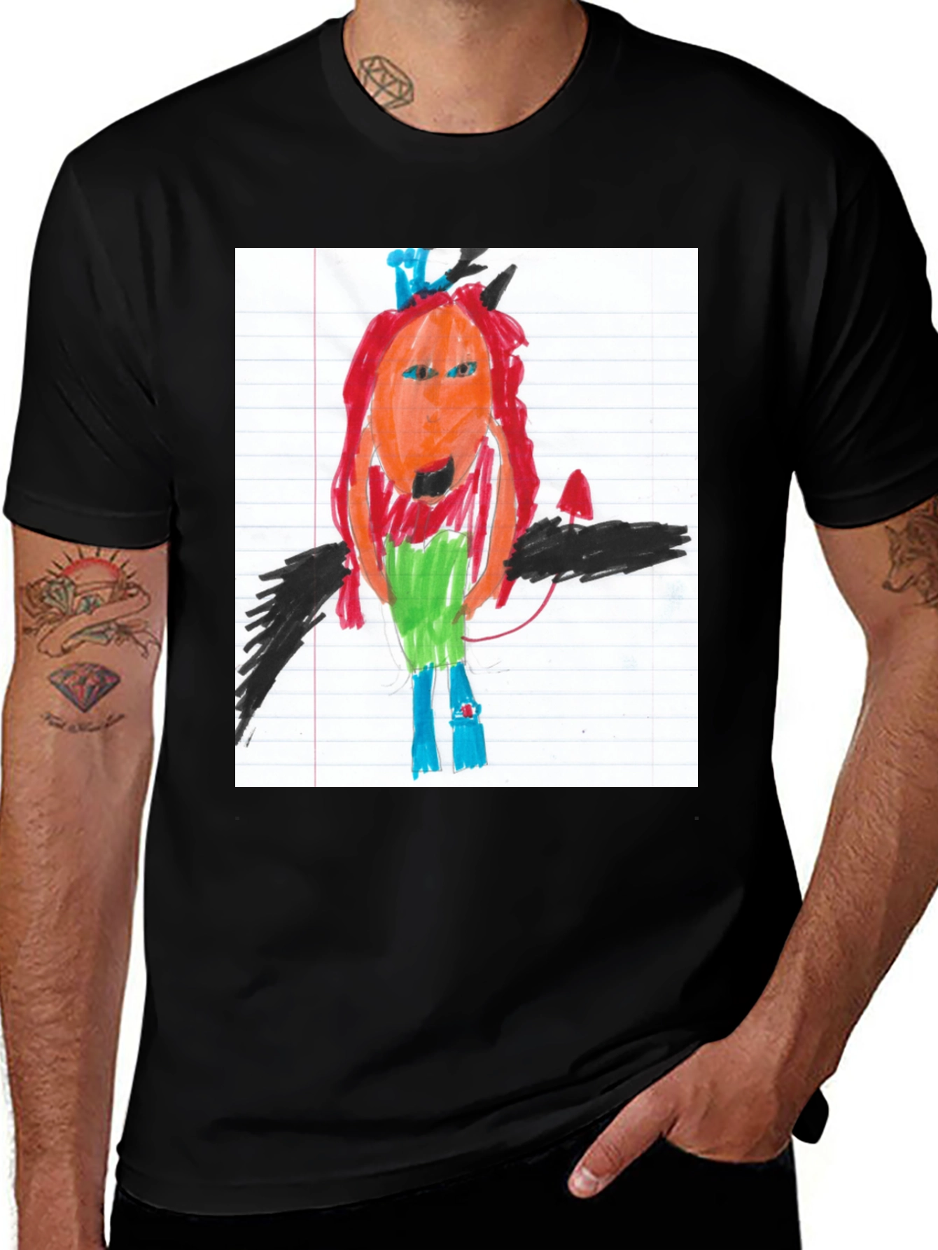 Variant 12 of Child's Drawing Graphic Tee - Unique Custom Design