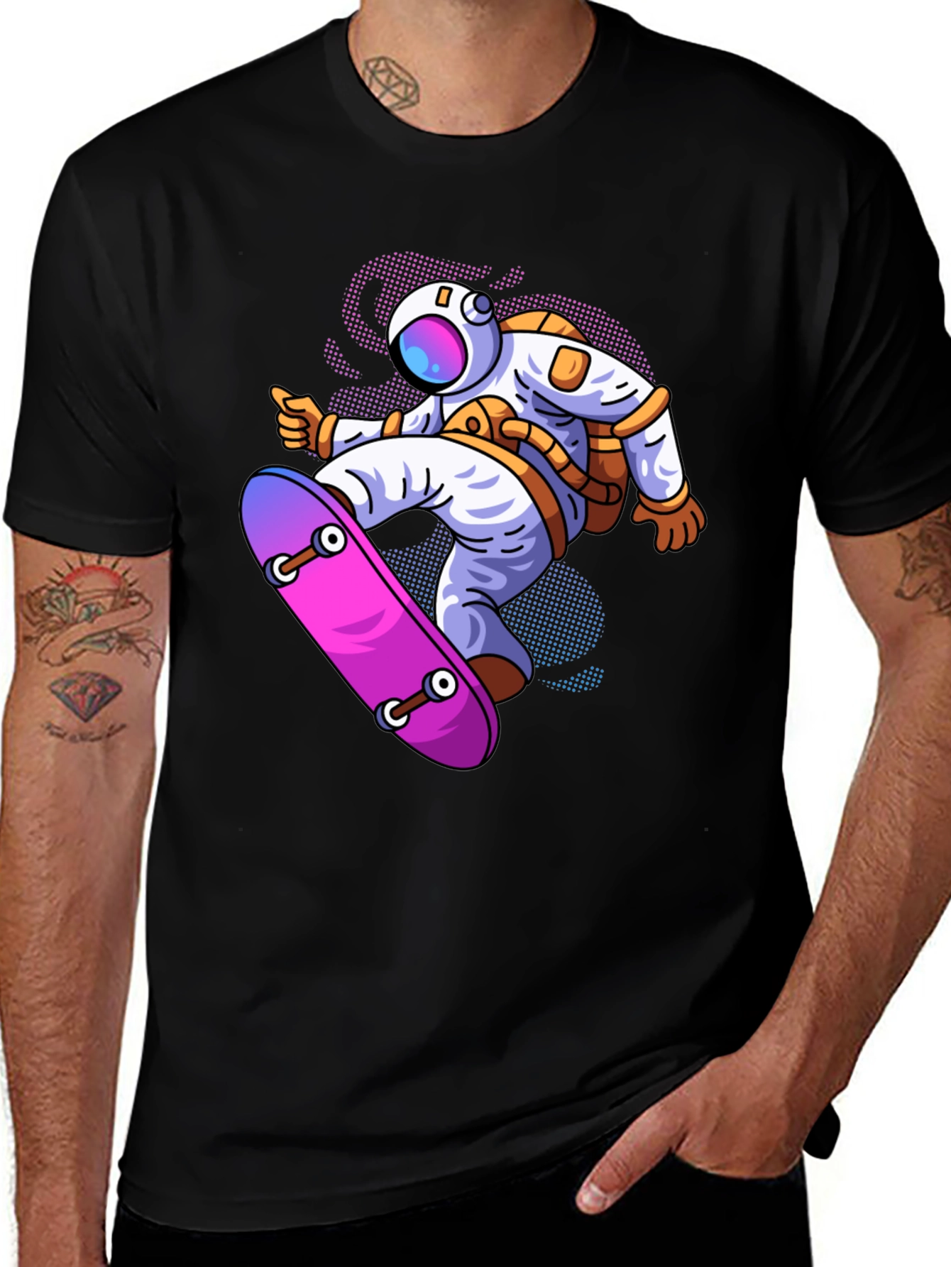Variant 19 of Astronaut Skateboard Graphic T-Shirt