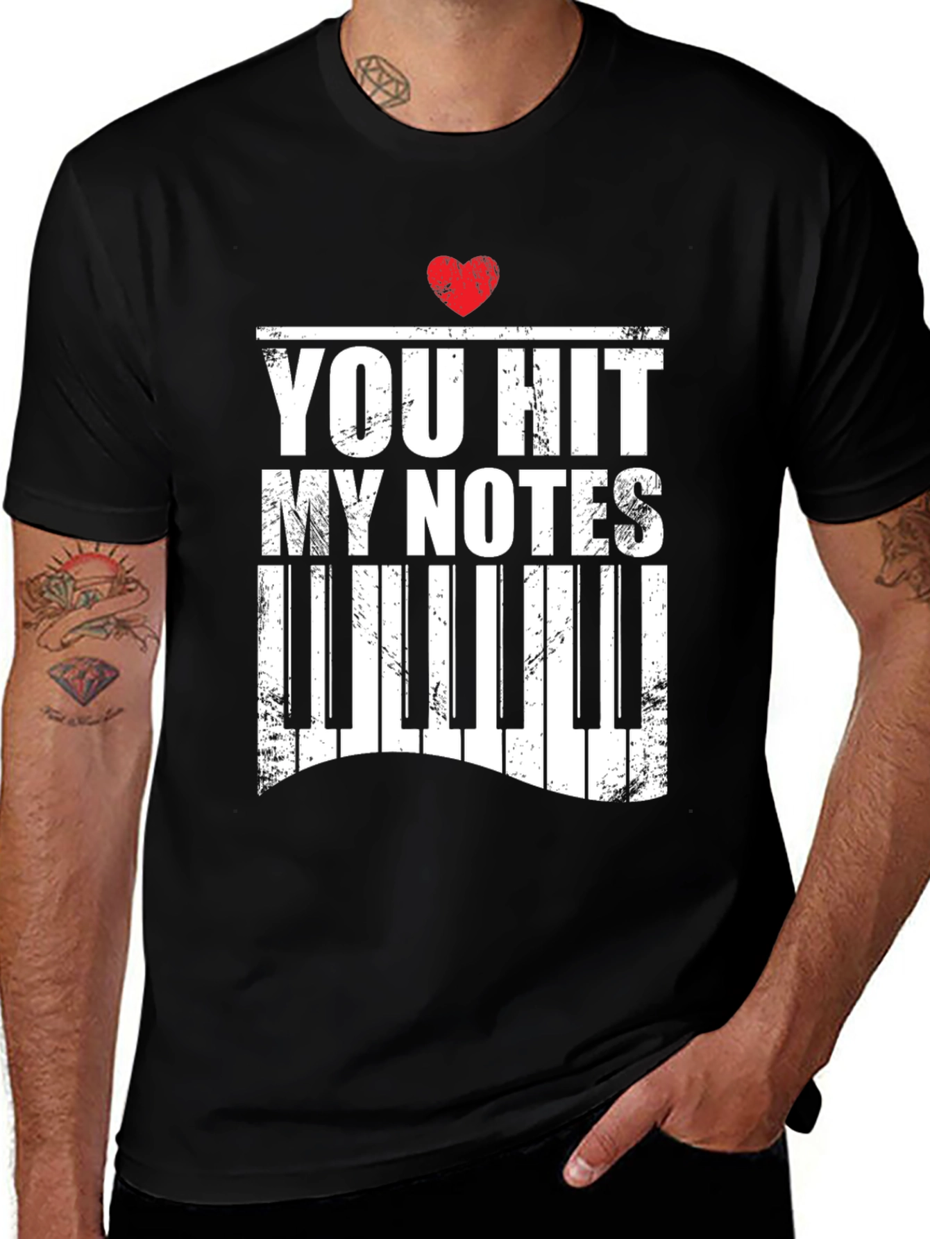 You Hit My Notes Piano Heart T-Shirt