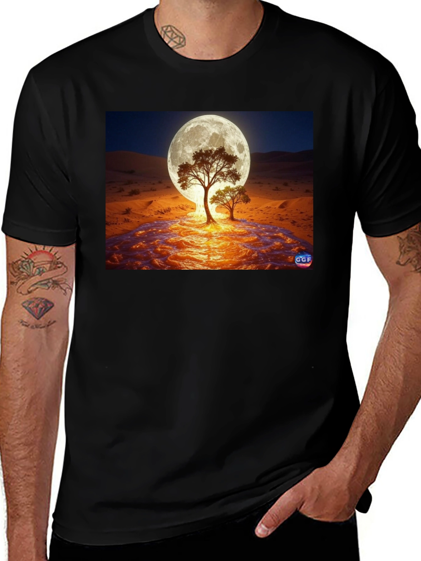 Variant 11 of Moonlit Desert Tree Graphic Tee