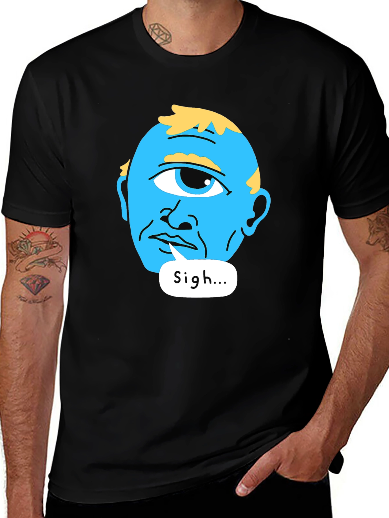 Variant 24 of Sigh Alien Graphic T-Shirt, Black Tee