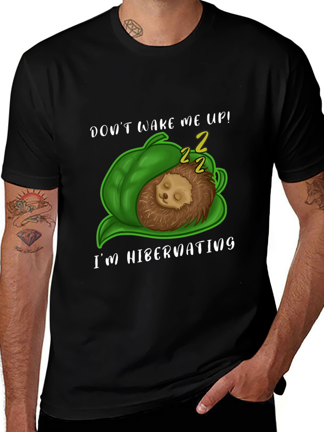 Variant 26 of Hibernating Hedgehog T-Shirt - Cute Animal Tee