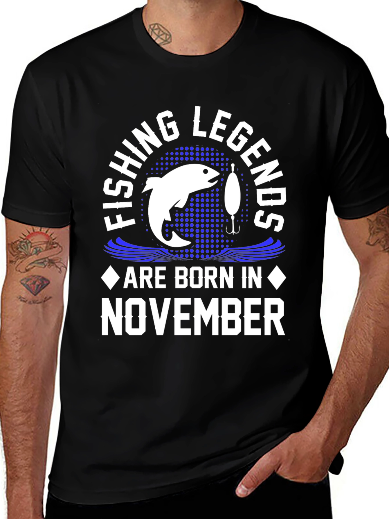 Variant 20 of Fishing Legends Born in November Black T-Shirt