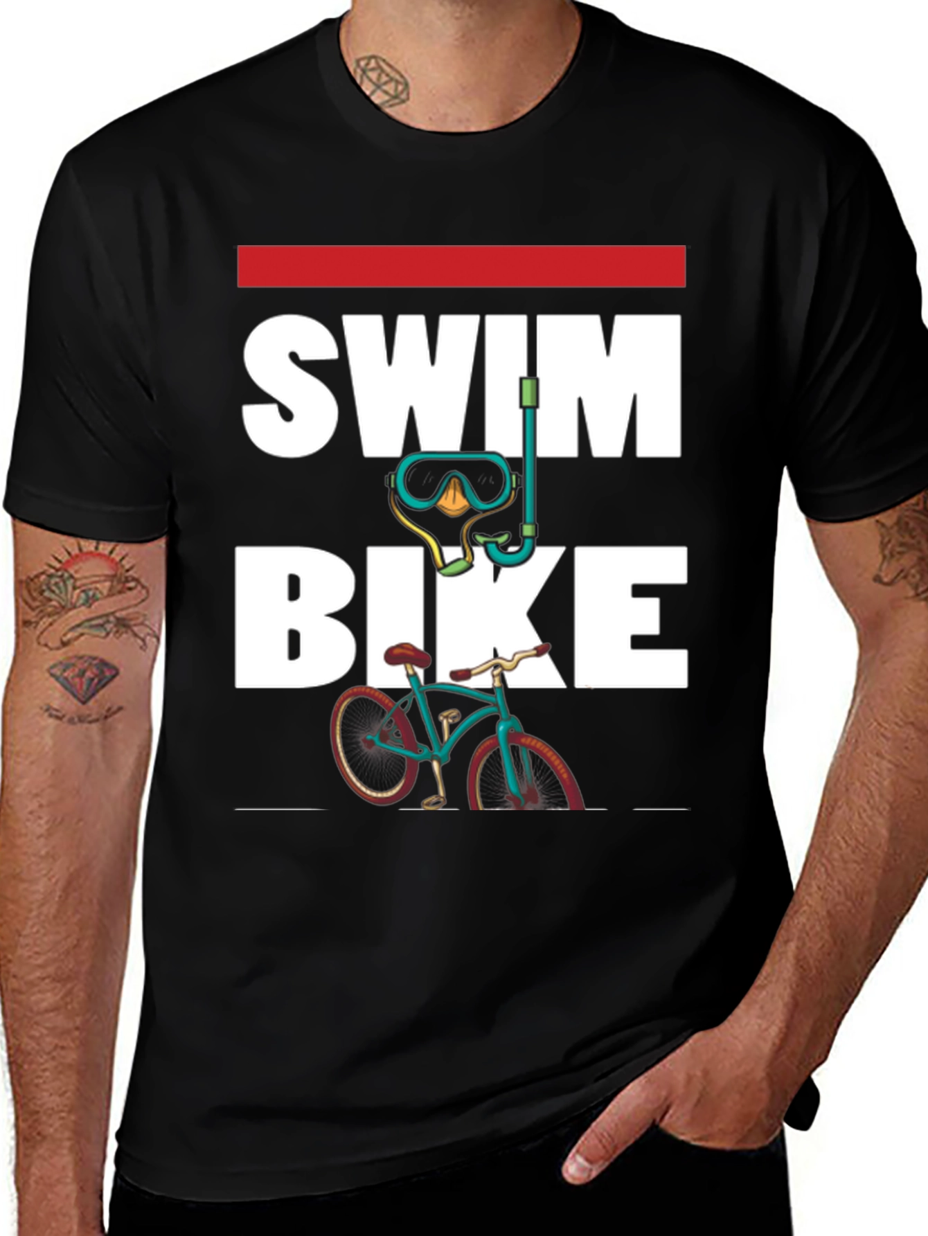 Variant 21 of Swim Bike T-Shirt | Triathlon Training Tee
