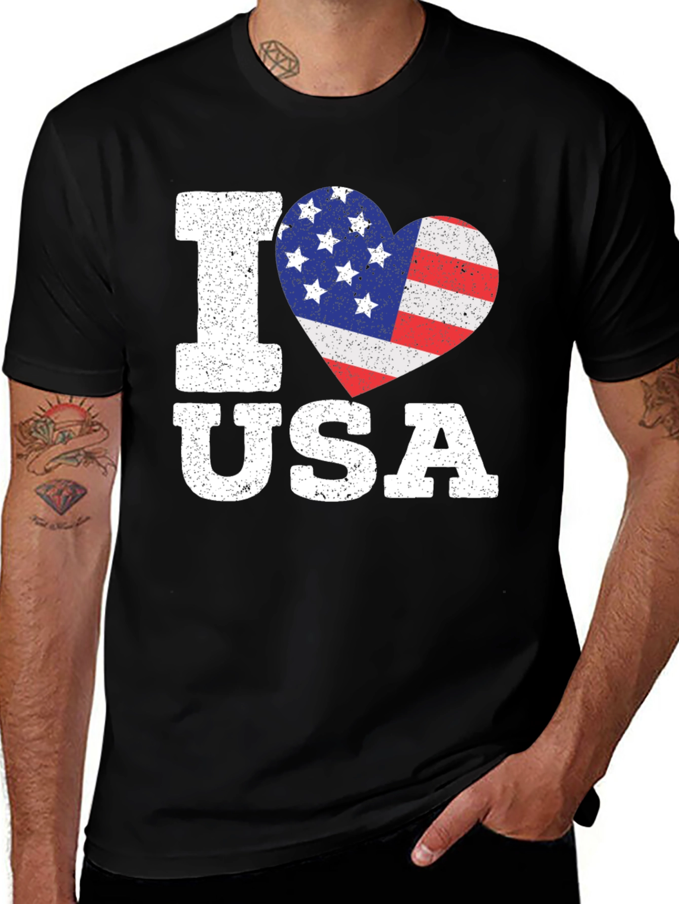 Variant 11 of I Love USA Patriotic Heart T-Shirt