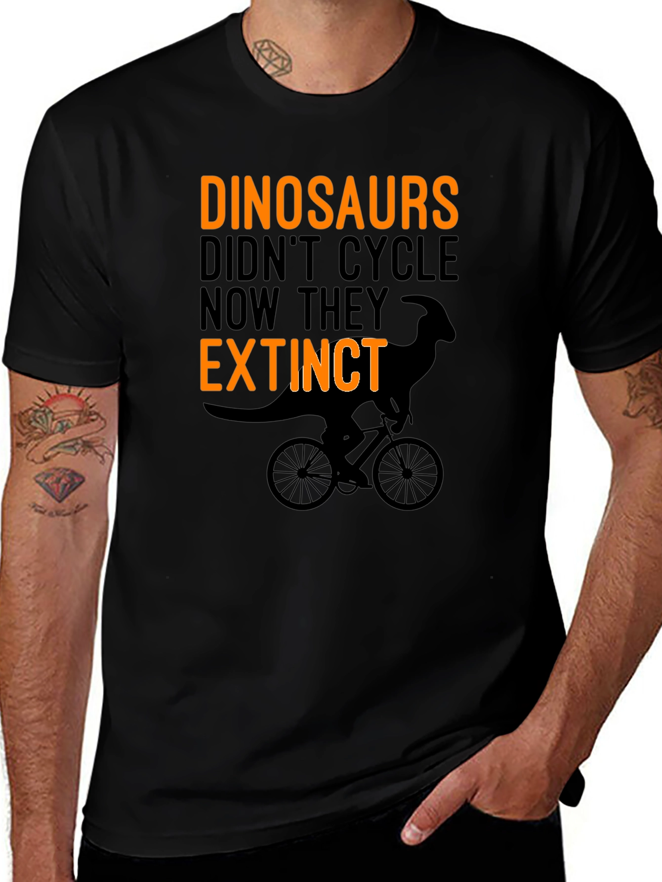 Variant 9 of Dinosaur Cycle T-Shirt - Extinct Humor Tee