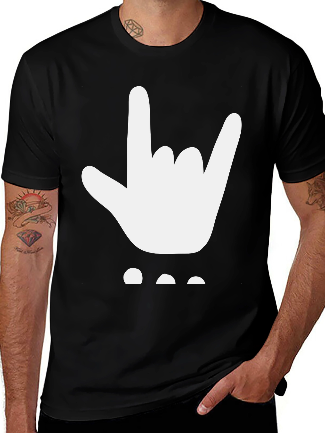 Variant 27 of Rock On Hand Sign T-Shirt