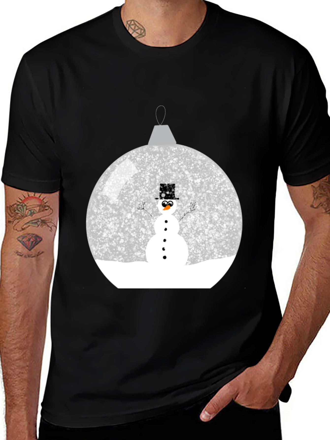 Variant 14 of Festive Snowman Globe Graphic Tee