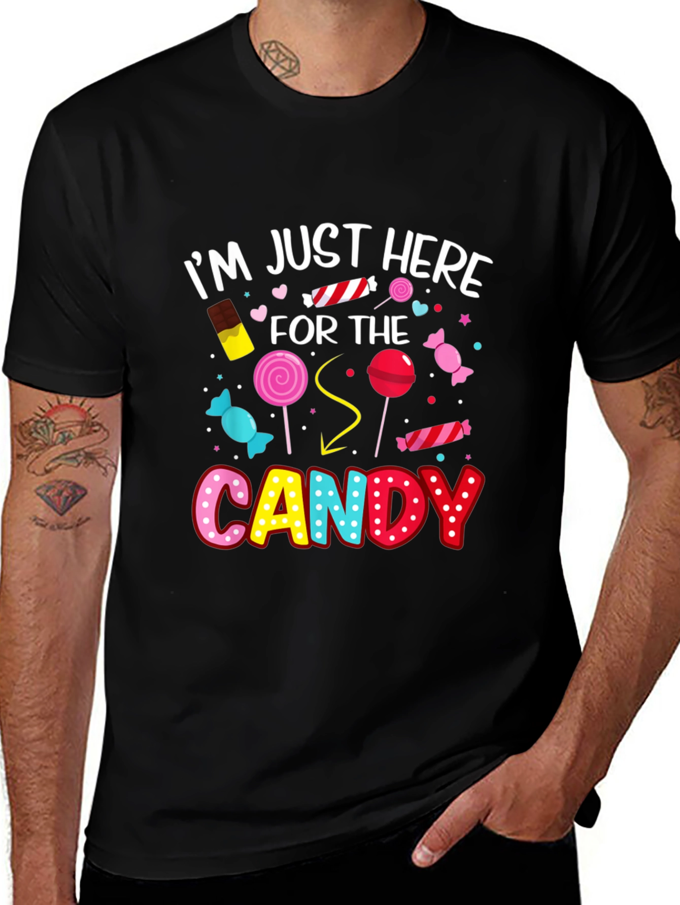 Variant 23 of I'm Just Here For The Candy Funny Halloween T-Shirt