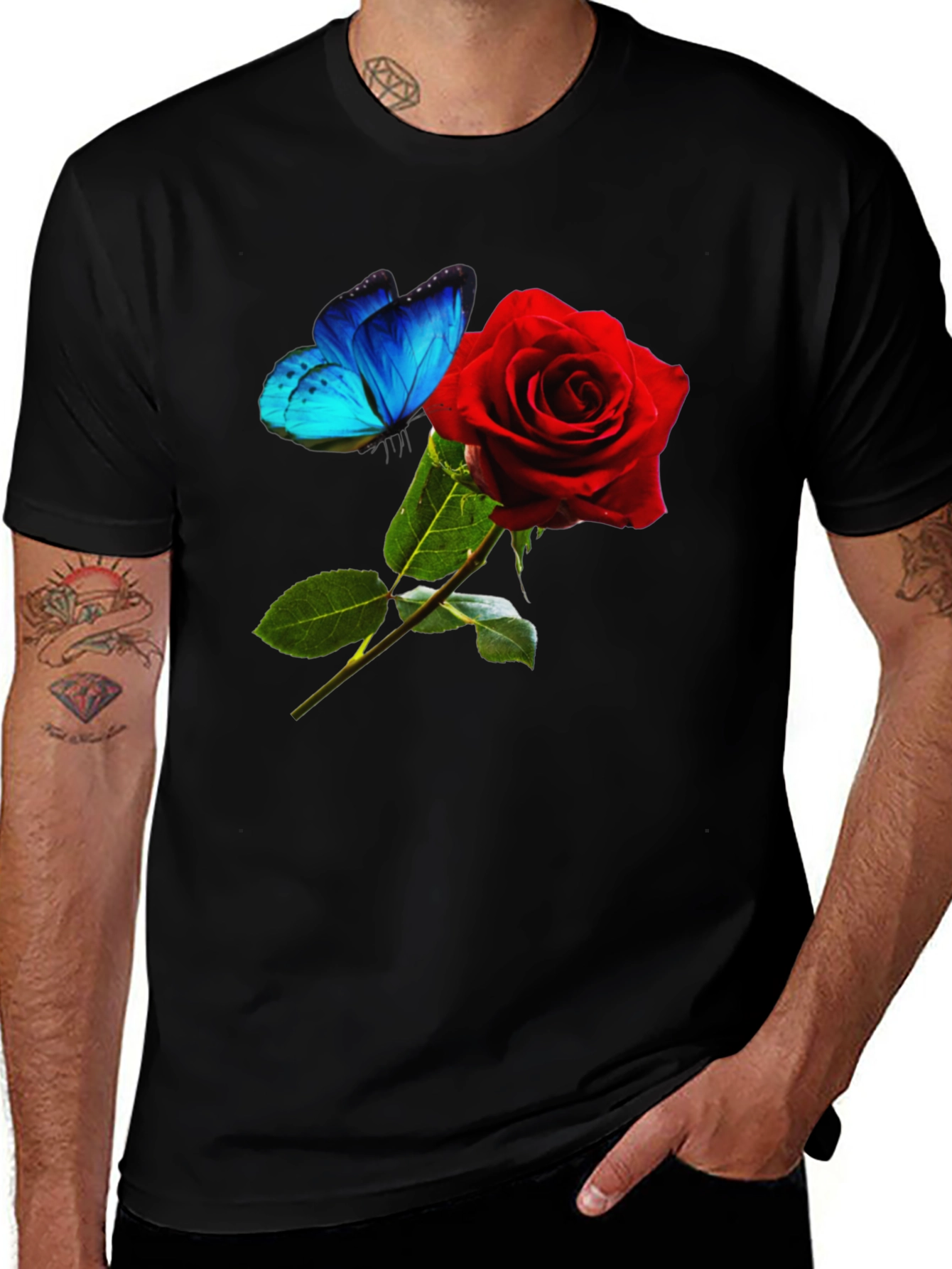 Variant 18 of Rose & Butterfly Graphic T-Shirt