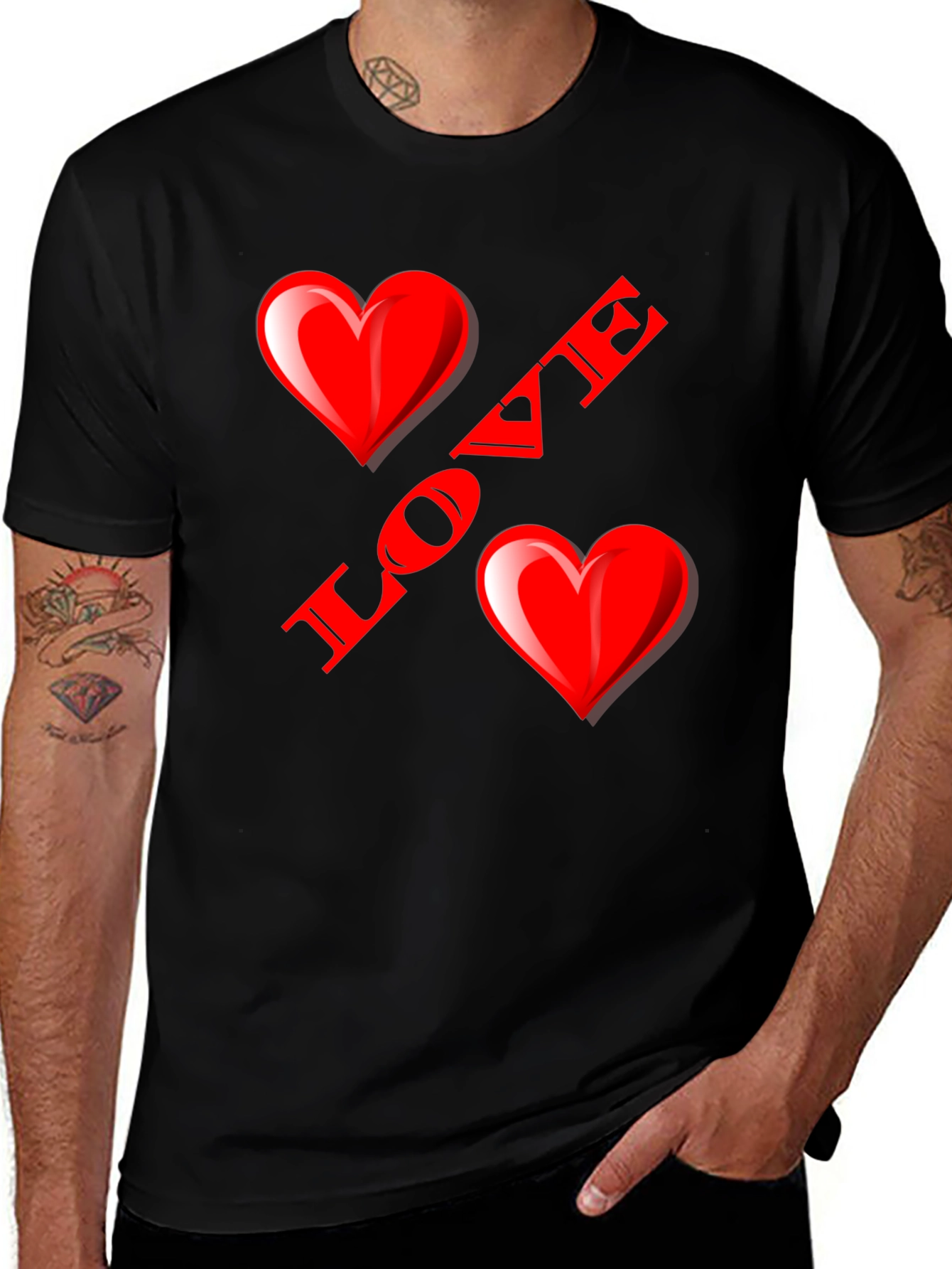 Variant 18 of Love Heart Black T-Shirt
