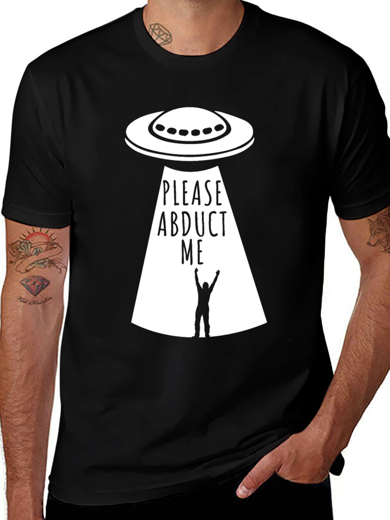 Variant 14 of Please Abduct Me UFO T-Shirt -  Sci-Fi Humor Tee