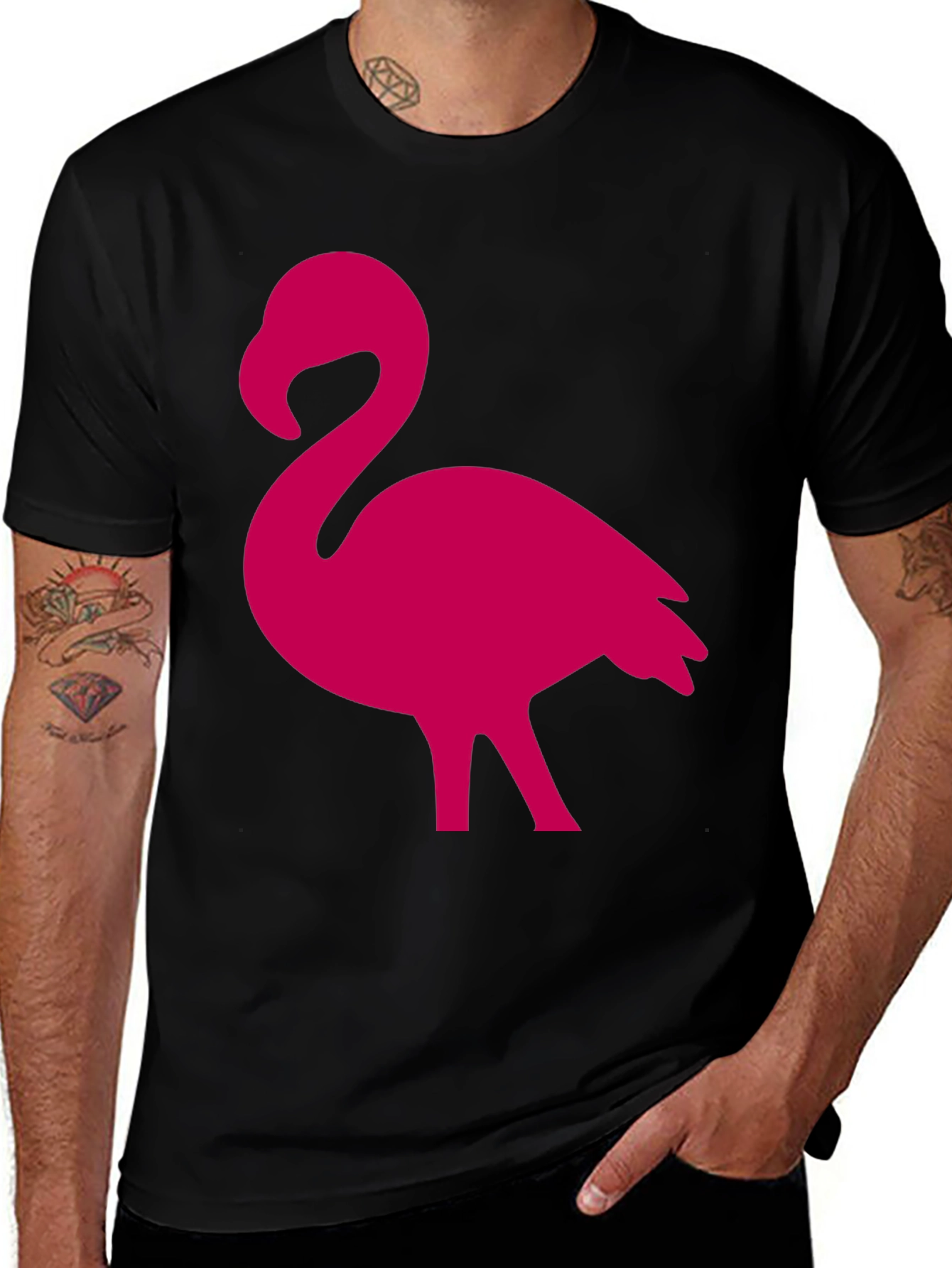 Variant 10 of Pink Flamingo Black T-Shirt