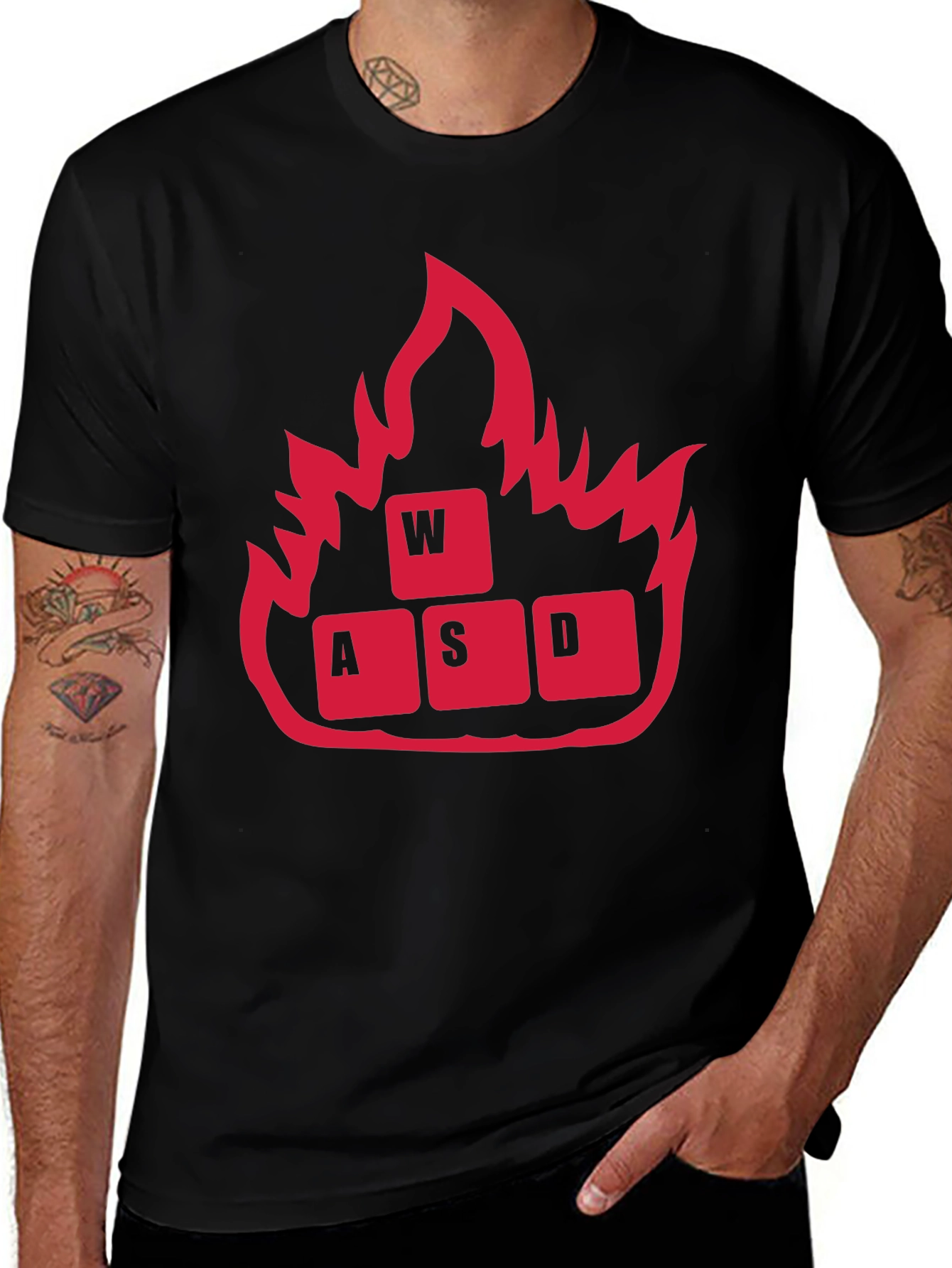 Variant 3 of WASD Gaming T-Shirt - Fire Design