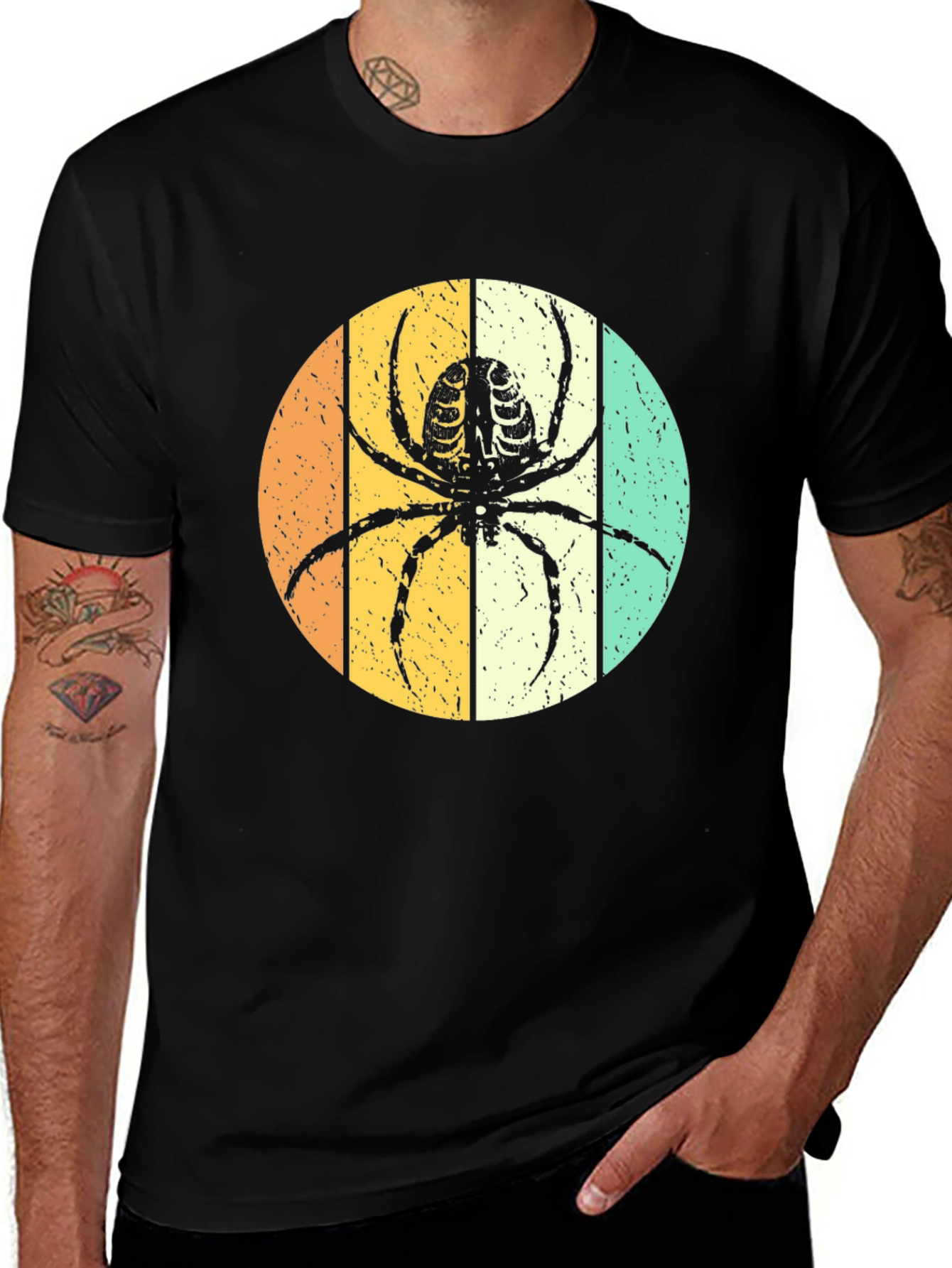 Variant 2 of Retro Spider Graphic Tee - Unisex Halloween Shirt
