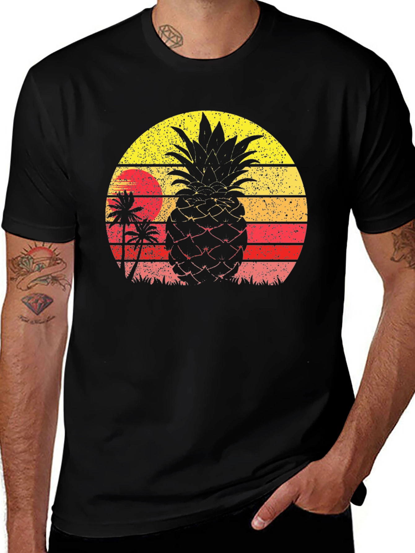 Variant 26 of Retro Pineapple Sunset Graphic Tee
