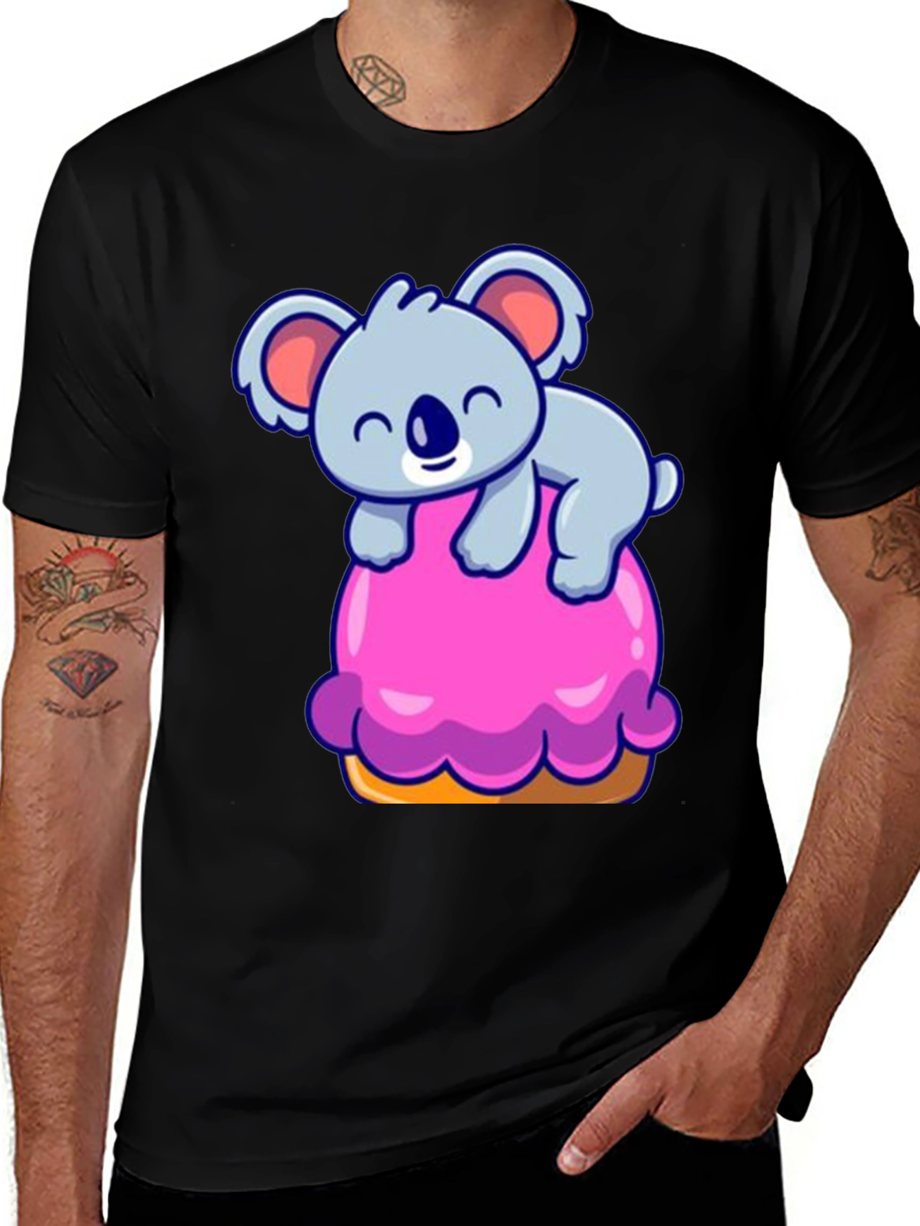 Variant 14 of Koala on Cupcake Graphic Tee - Cute & Comfy