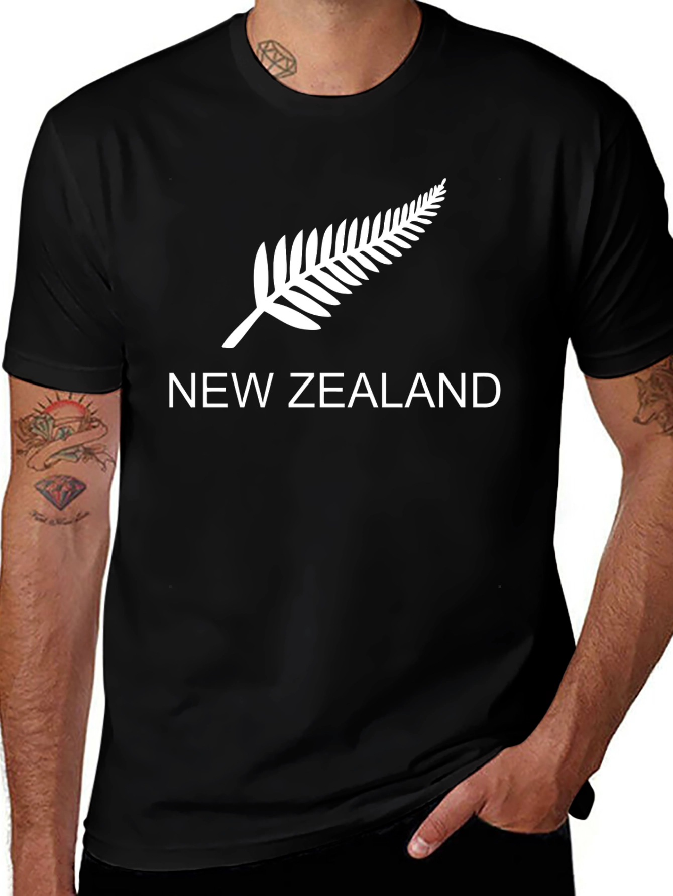 New Zealand Fern Black T-Shirt