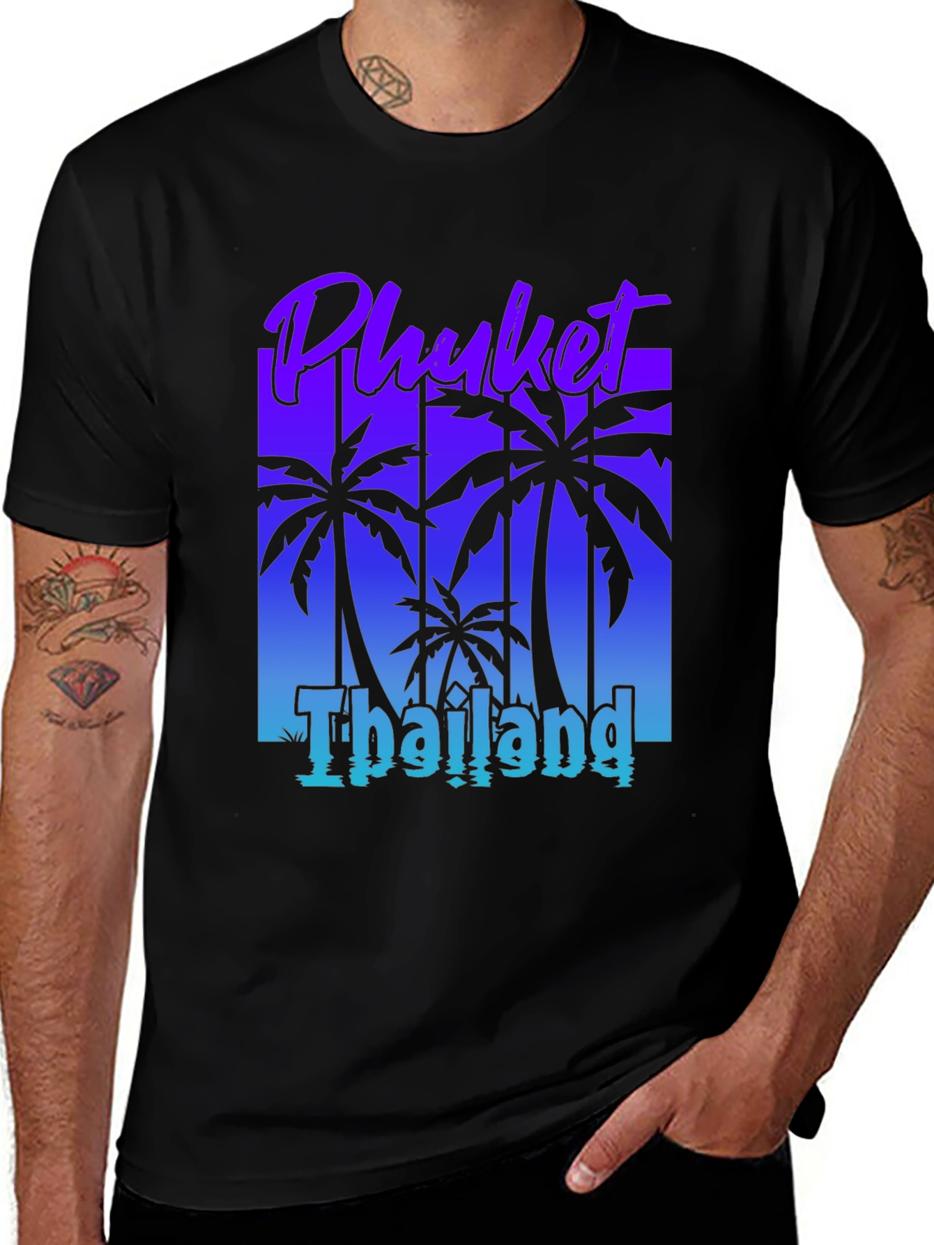 Phuket Thailand Palm Tree T-Shirt - Island Vacation Souvenir