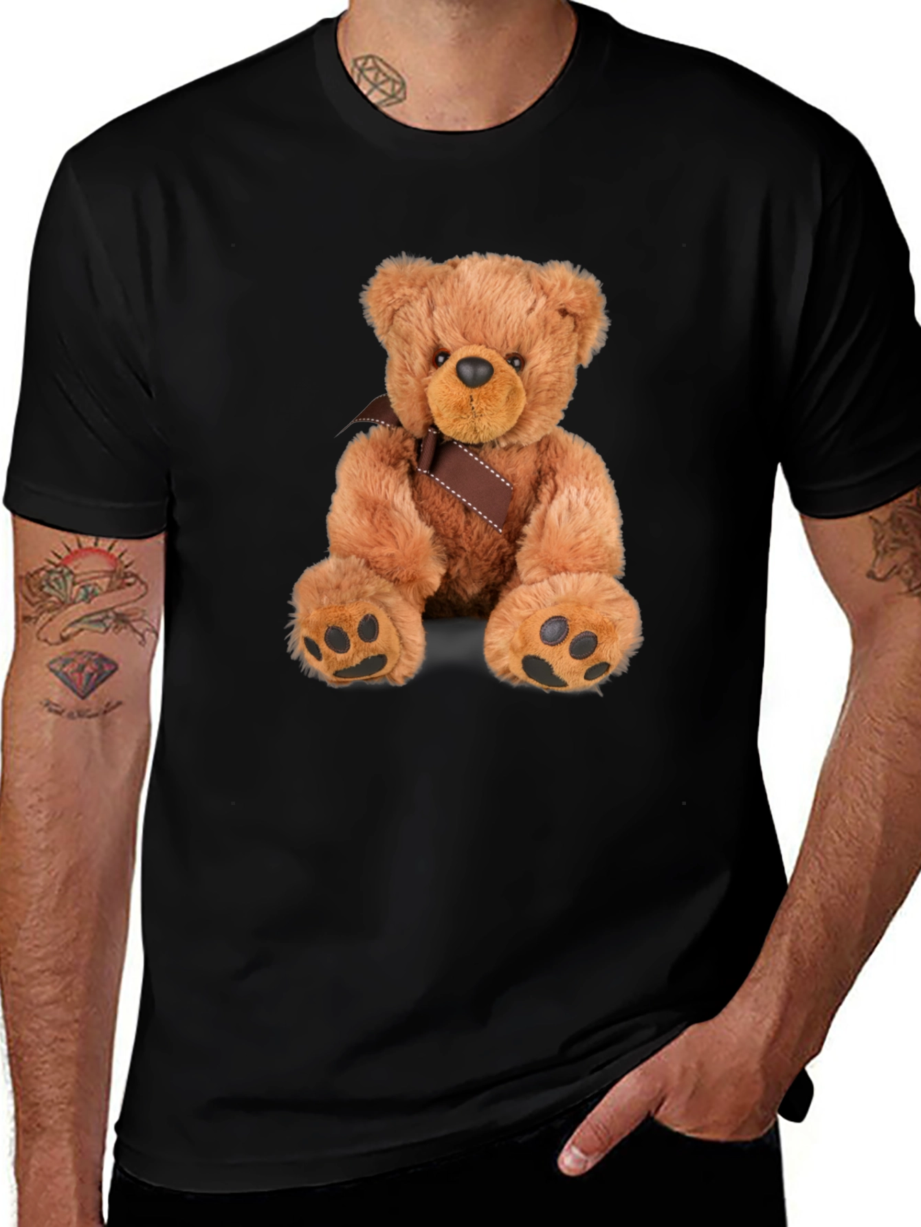 Variant 4 of Teddy Bear Graphic Black T-Shirt