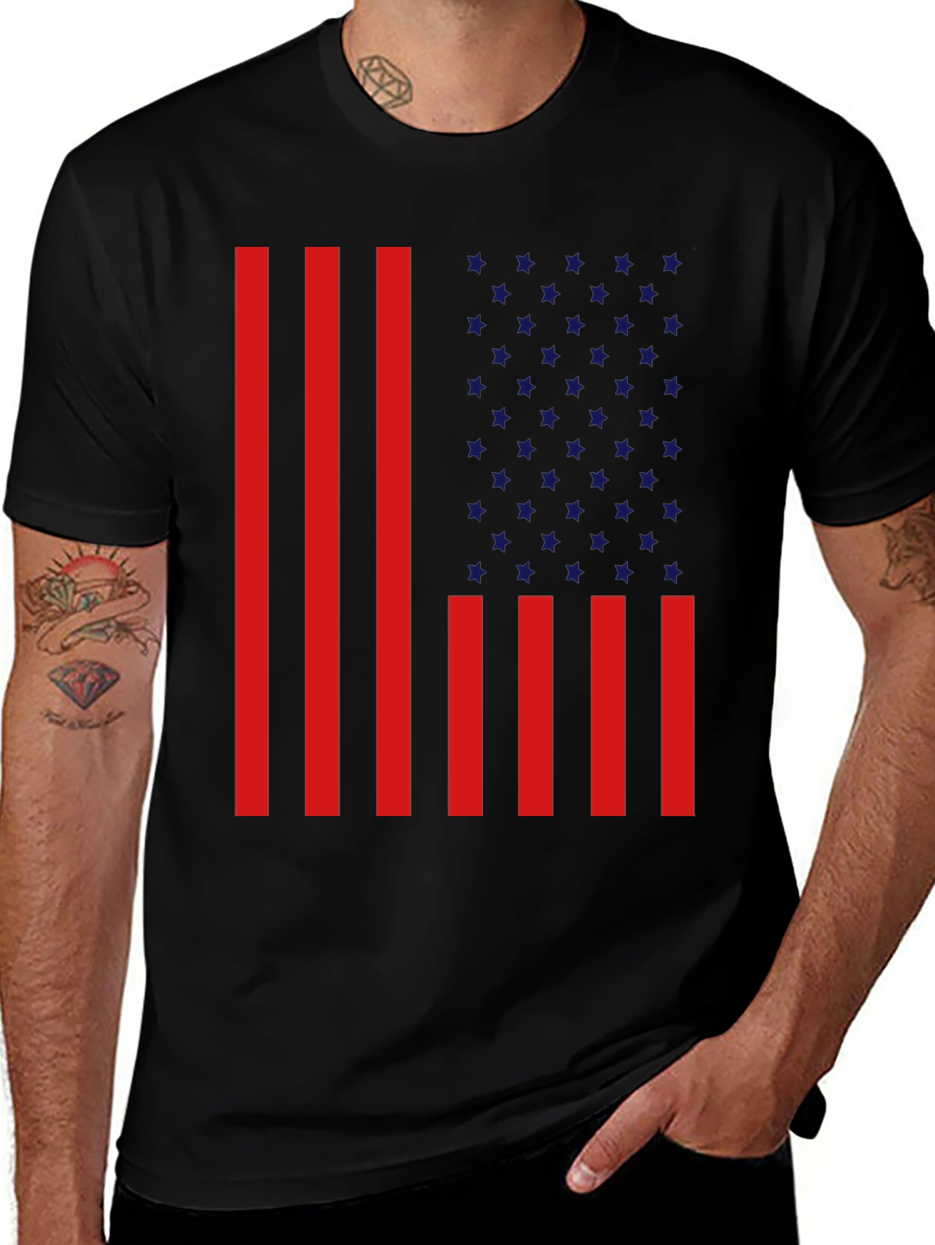 Variant 11 of American Flag Graphic Print T-Shirt