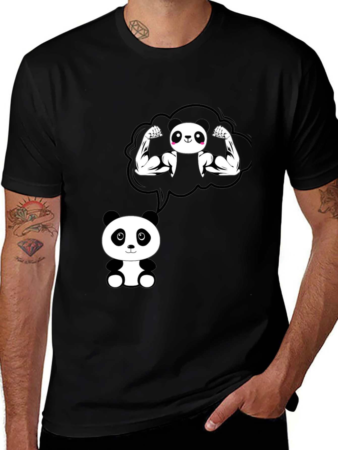 Variant 19 of Cute Panda Strongman T-Shirt