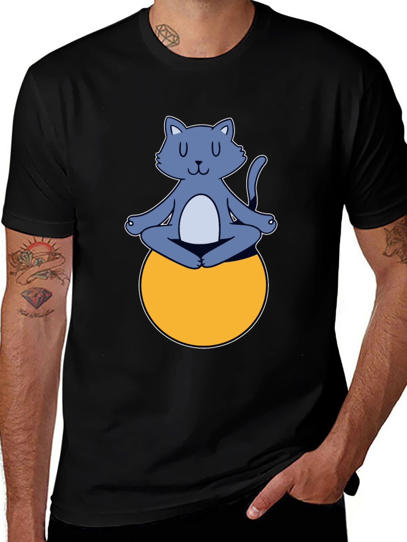 Variant 7 of Meditating Cat on Ball Graphic Tee