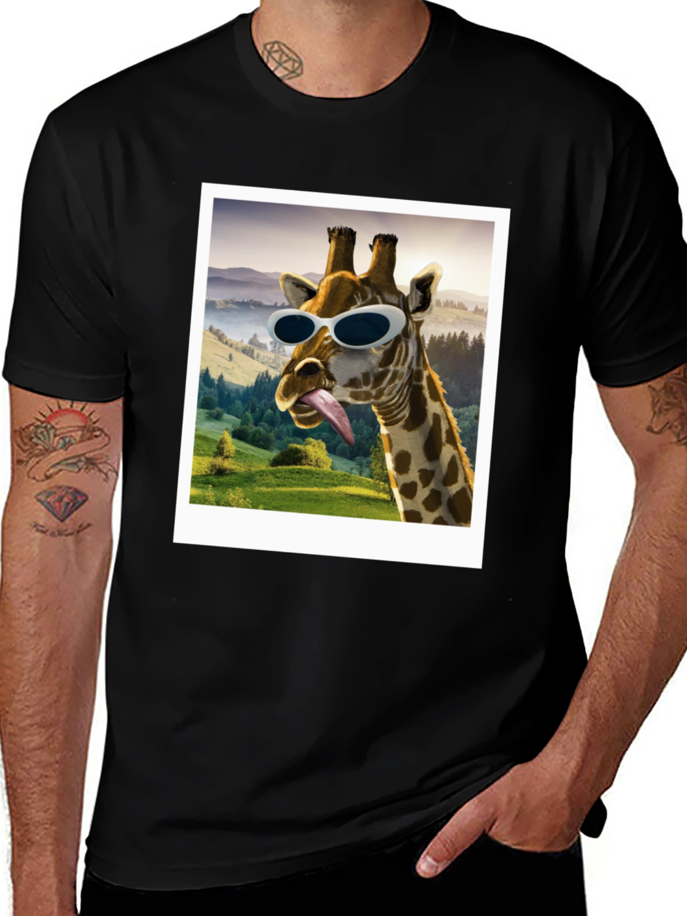 Variant 12 of Cool Giraffe Graphic Tee - Funky Animal Lover T-Shirt