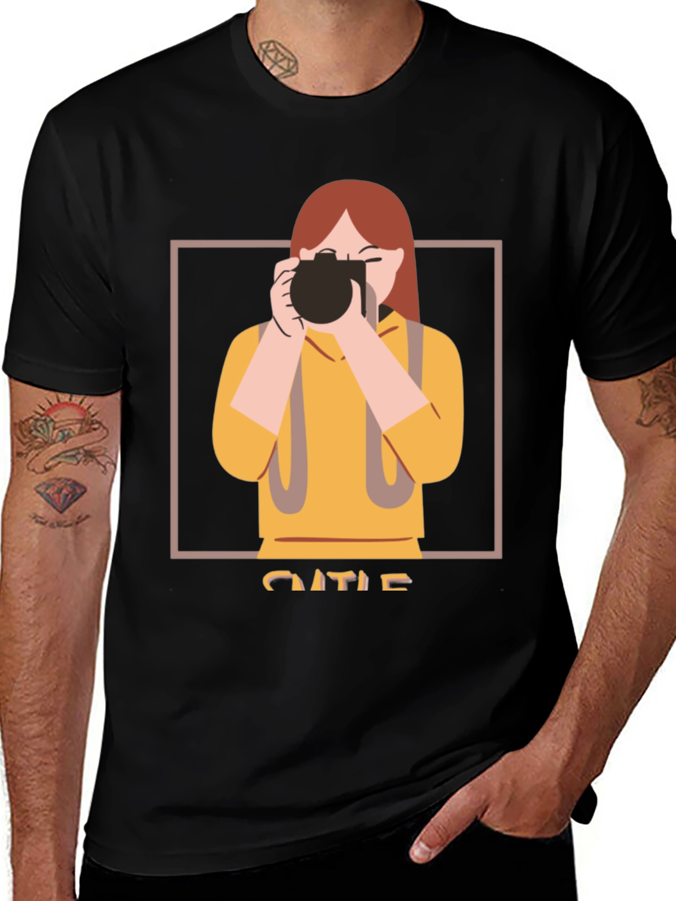Variant 30 of Photographer Graphic Tee - Unisex Black T-Shirt