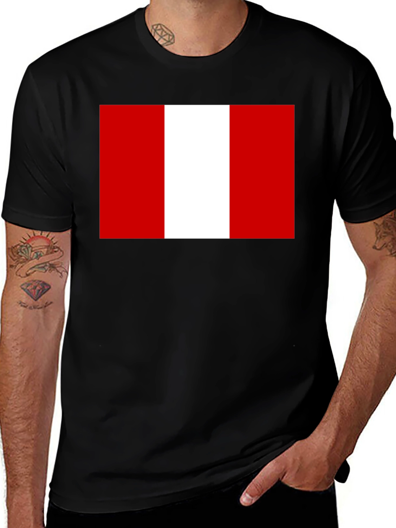 Peru Flag T-Shirt - Black Graphic Tee