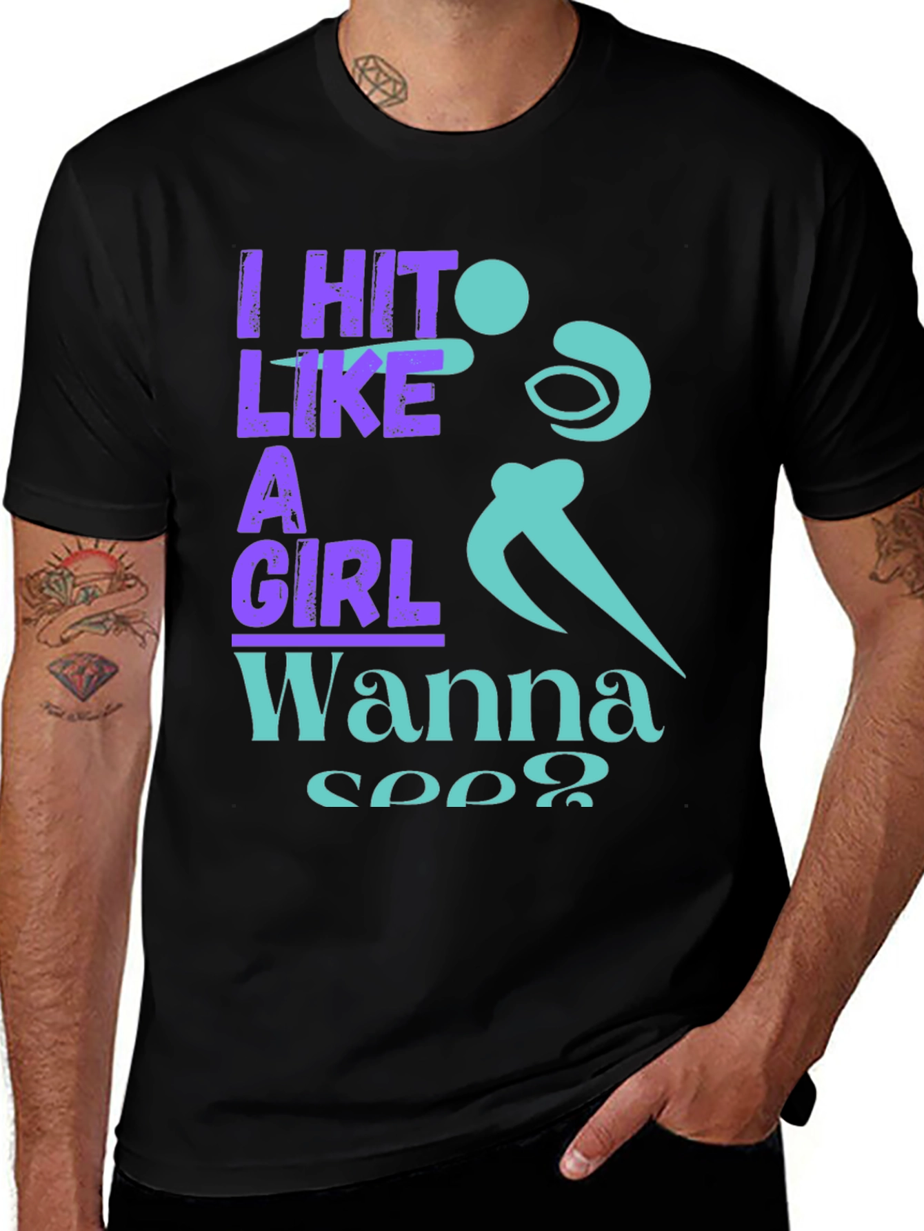 Variant 3 of I Hit Like A Girl Graphic T-Shirt