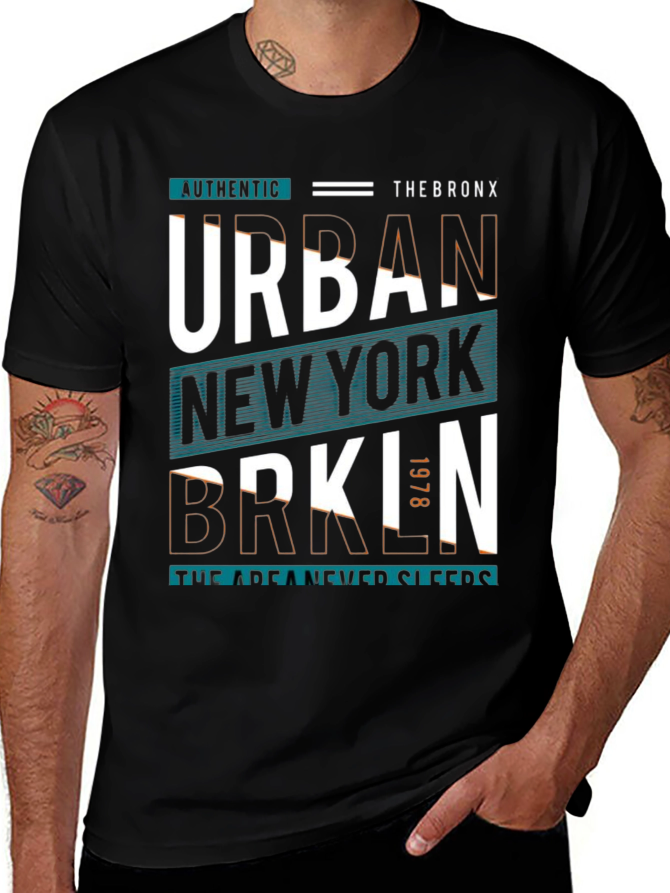 Variant 23 of Urban New York Graphic Print Black T-Shirt
