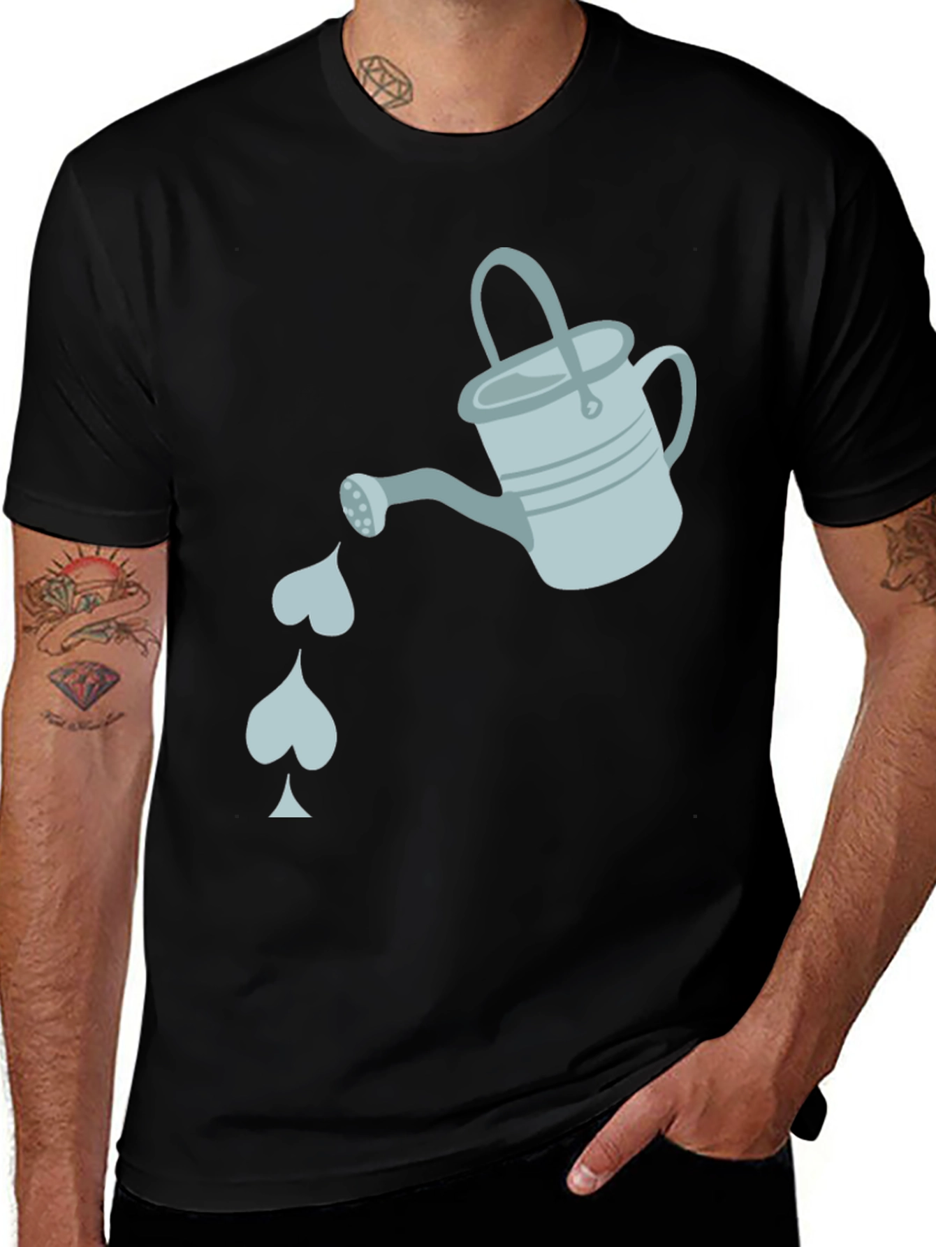 Variant 23 of Watering Love T-Shirt - Garden Heart Design