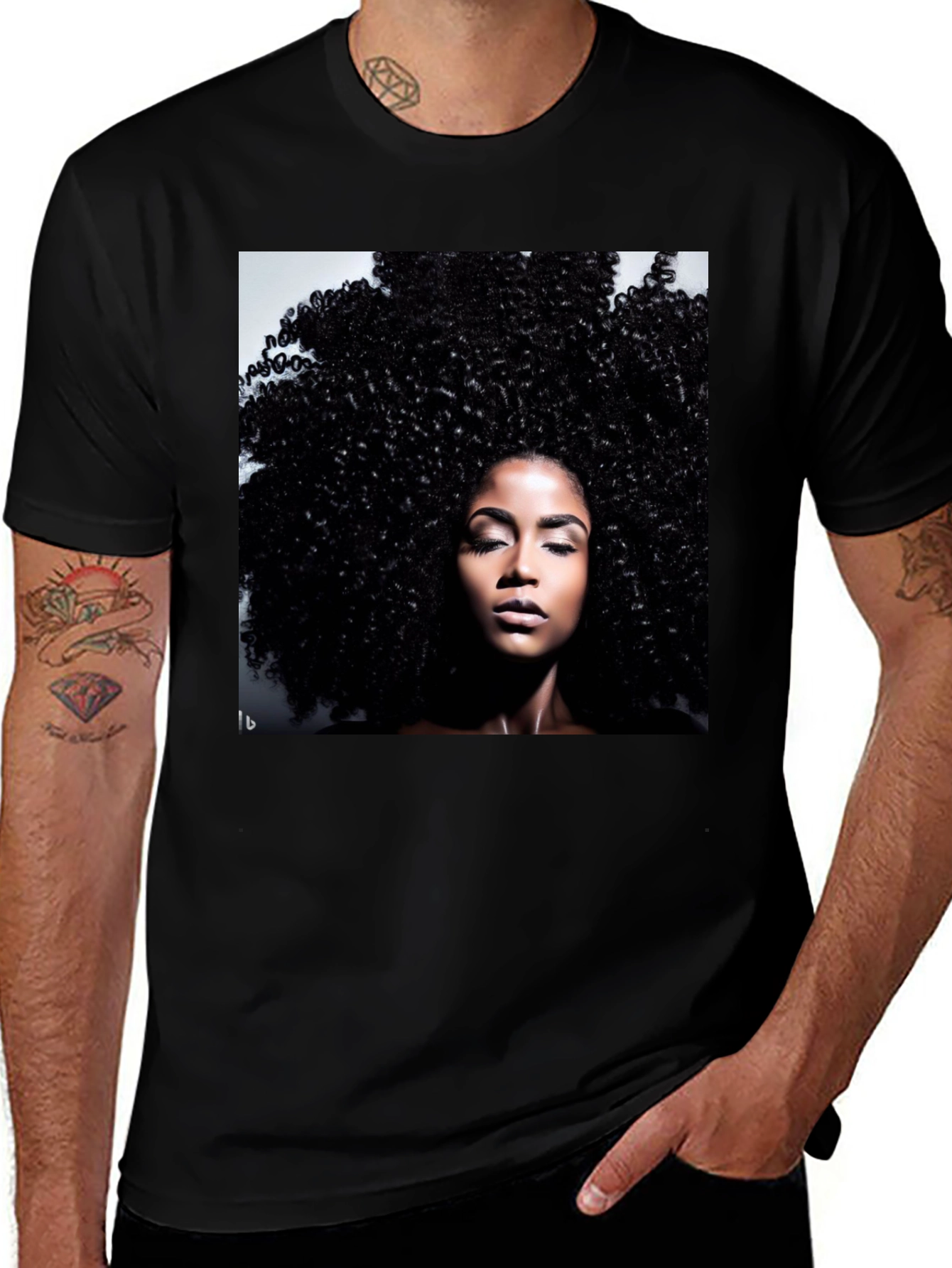 Variant 3 of Afro Queen Black T-Shirt