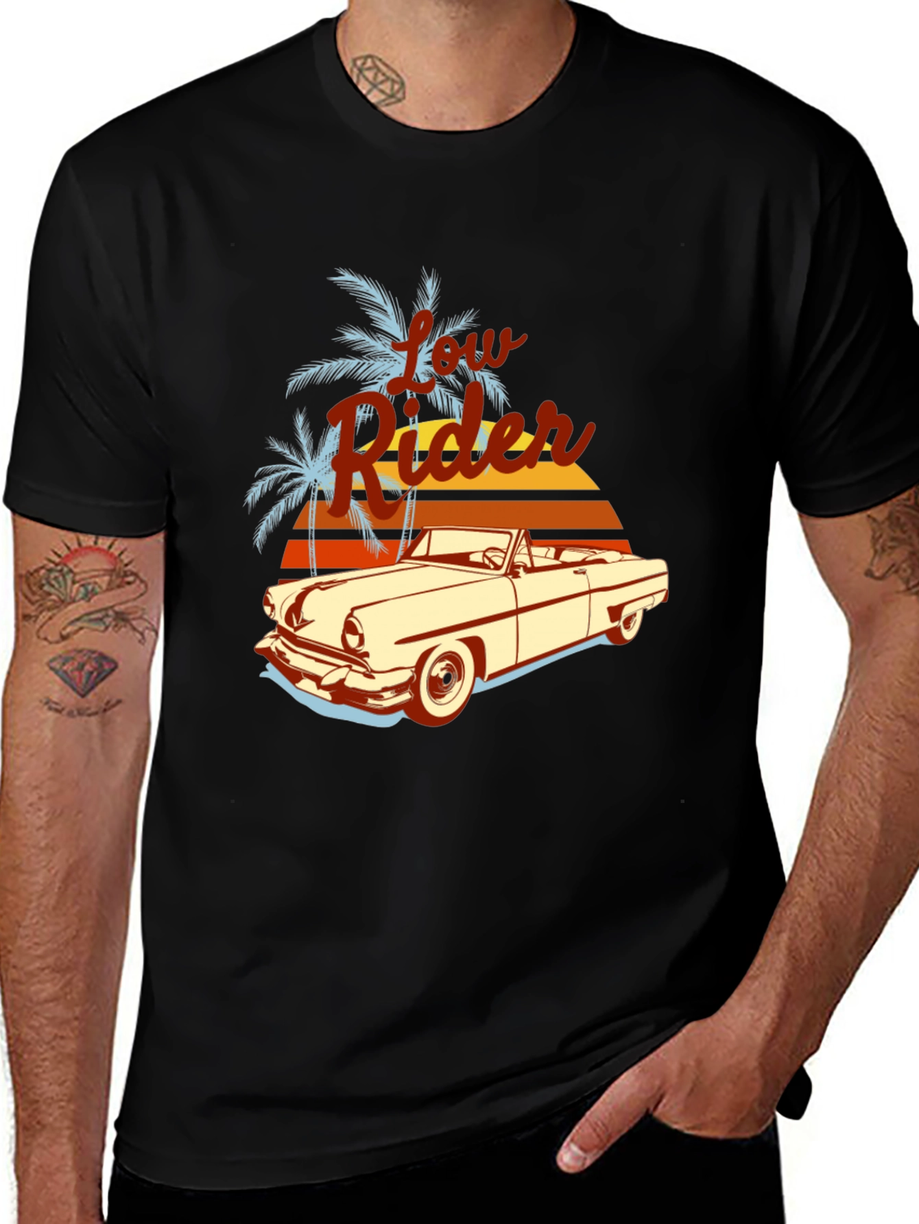 Variant 8 of Low Rider Car Graphic Tee - Retro Style