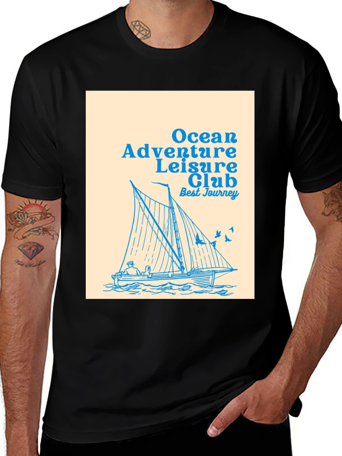 Variant 15 of Ocean Adventure Leisure Club T-Shirt - Sailing Graphic Tee