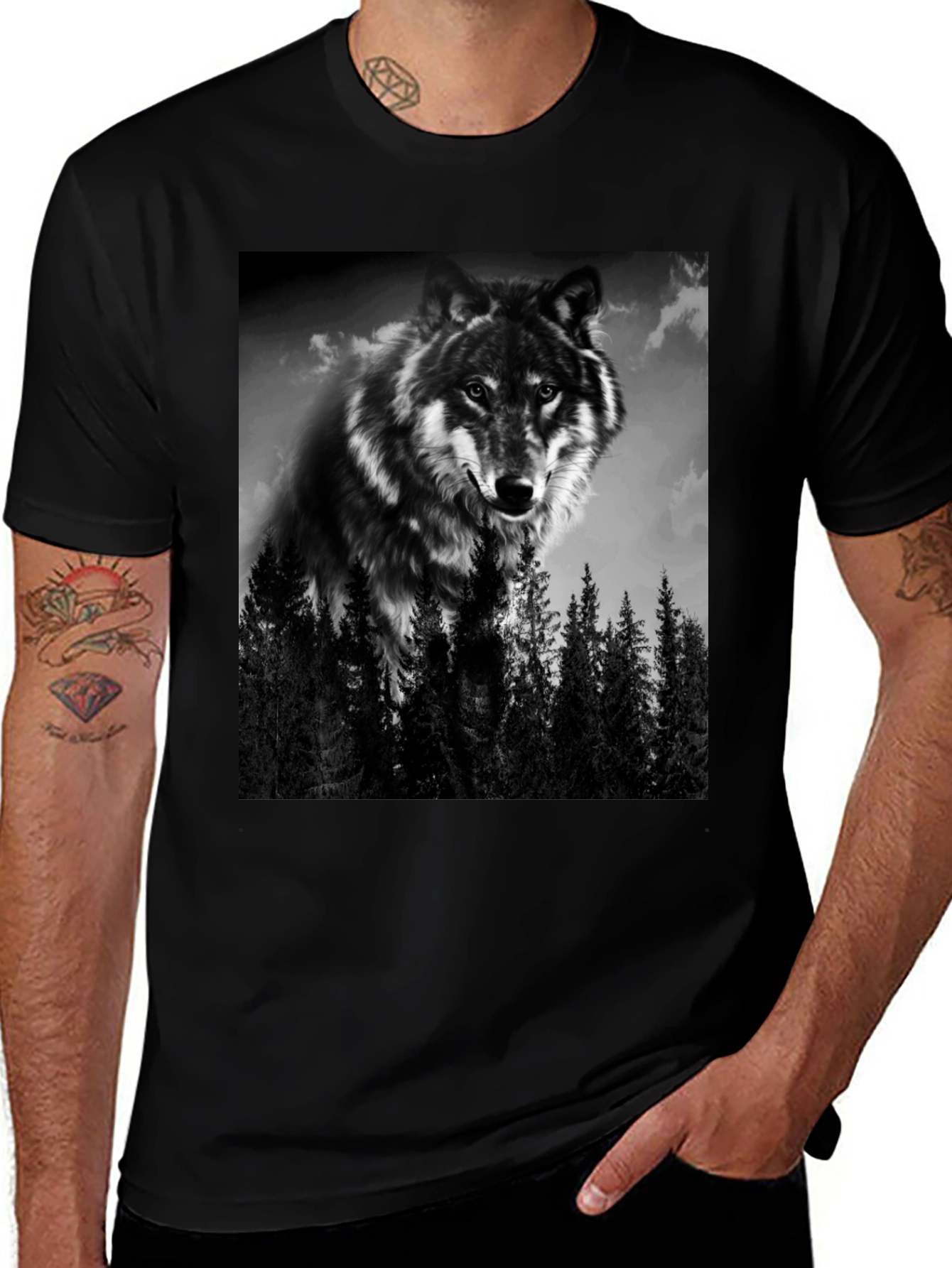Variant 19 of Wolf & Forest Graphic Tee