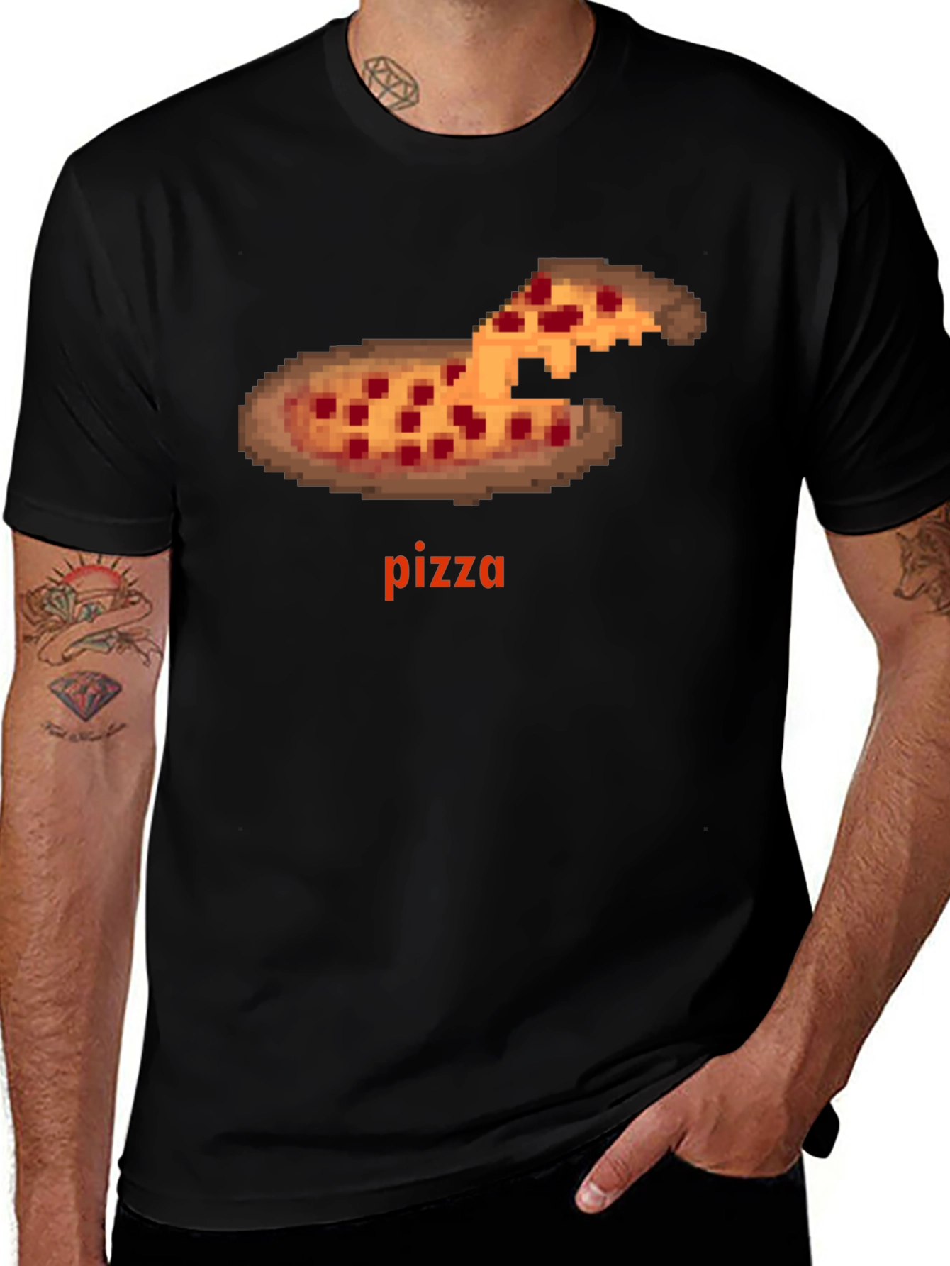 Variant 19 of Pixel Pizza Graphic Tee - Gamer Style T-Shirt
